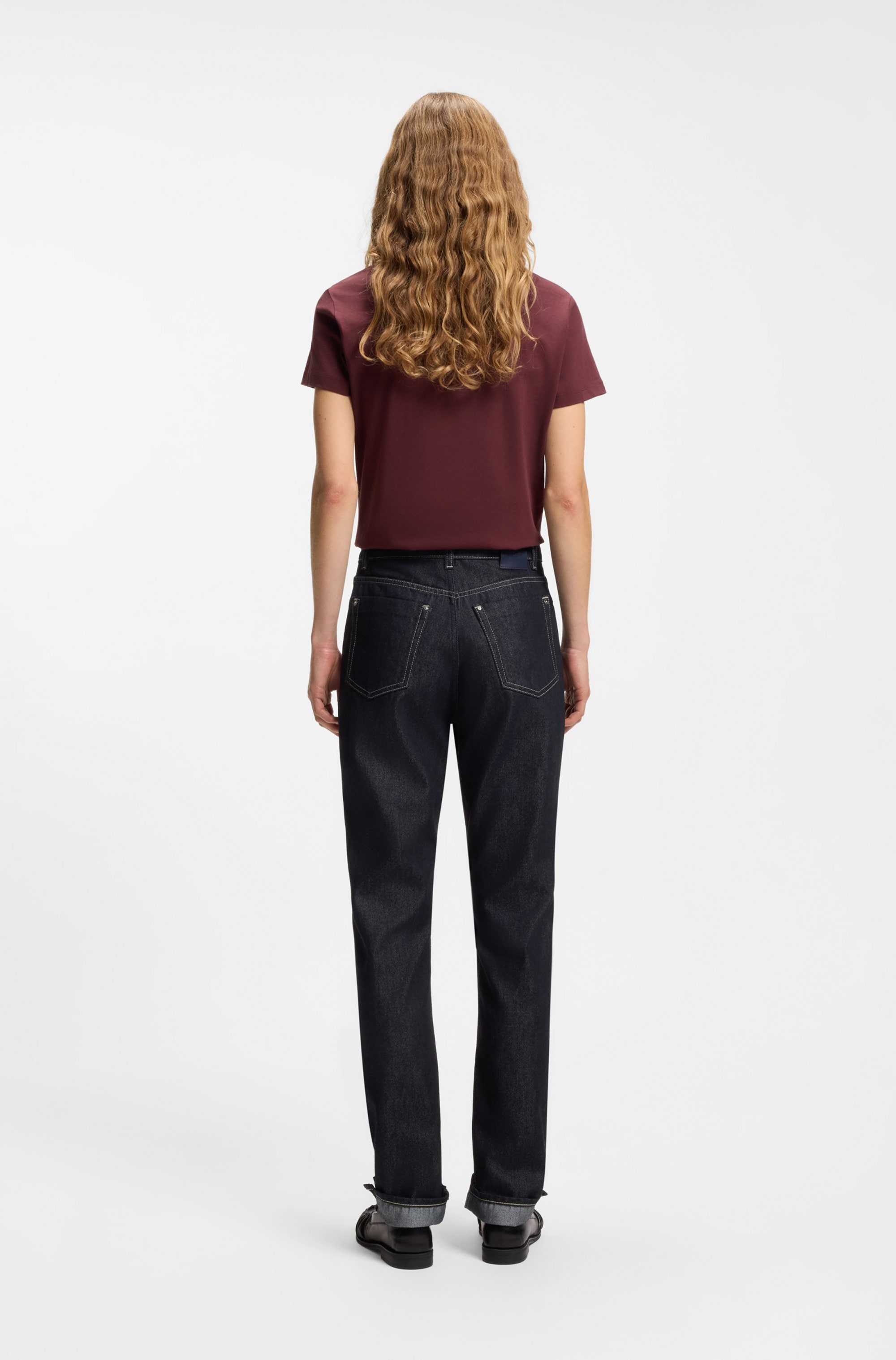 BOSS ORANGE High-waist-Jeans »ADA SLIM HR 1.0 Premium Damenmode« mit kleinen Schlitzen am Saum