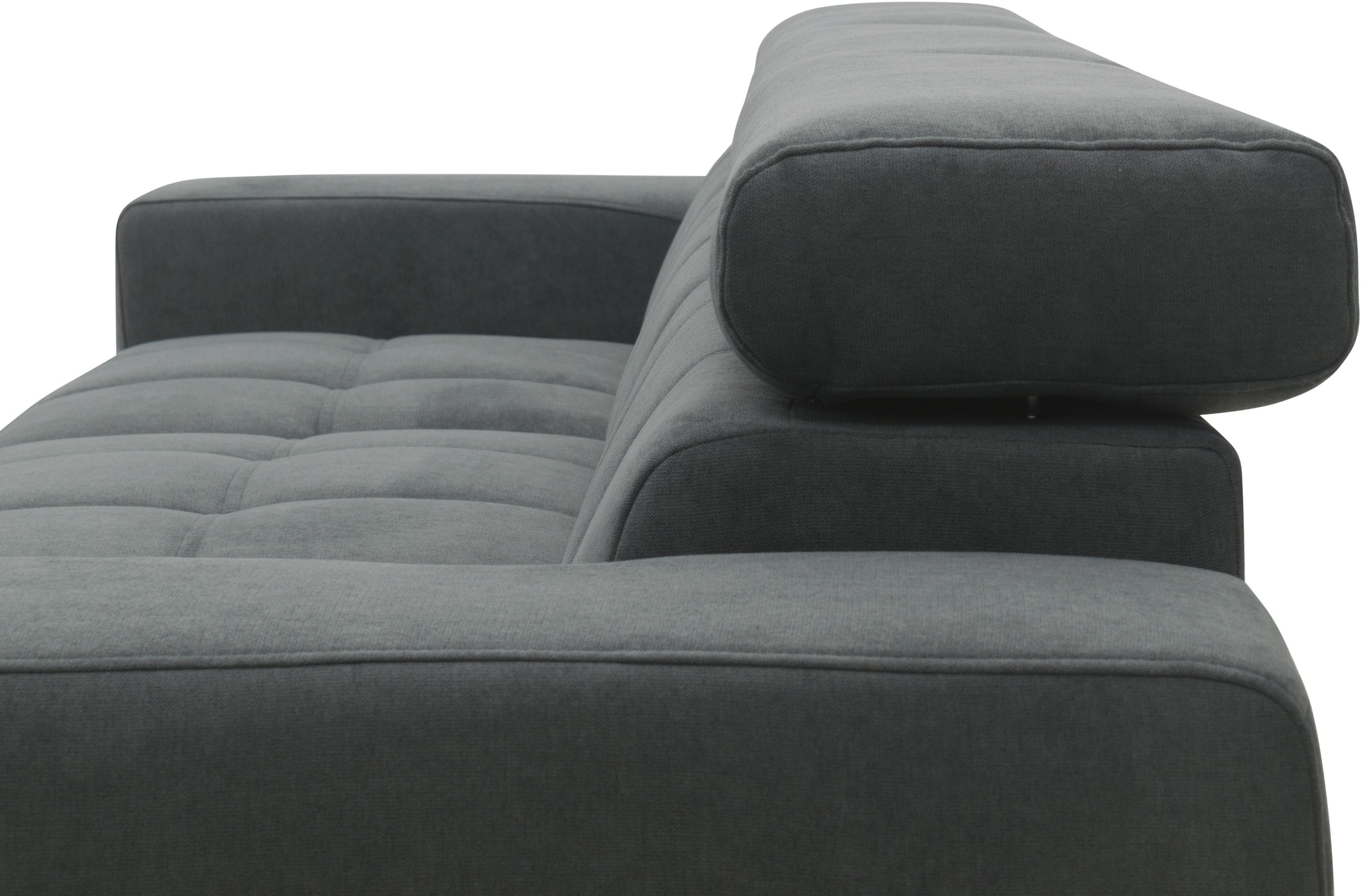 DOMO collection Ecksofa »Trento L-Form, mit Kufenfuß oder Einzelfuß«, wahlweise mit Kopfteilverstellung, Recamiere links/rechts bestellbar