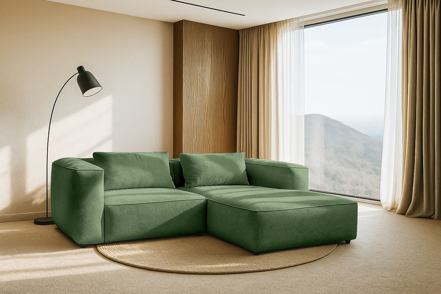 andas Ecksofa »Tvinnet« Breite 228 cm, extra tiefe Sitzfläche, kubisches Si günstig online kaufen