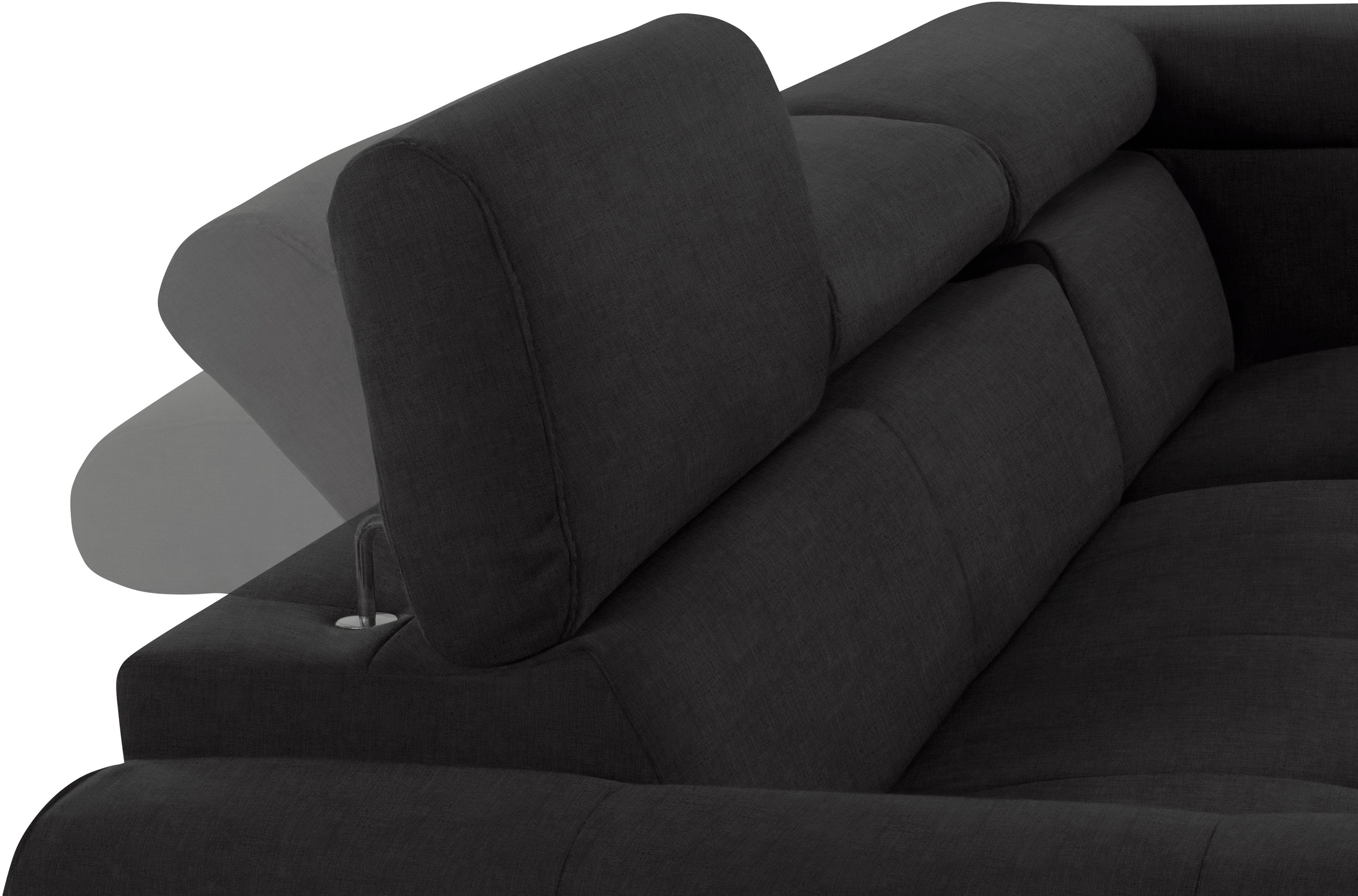 COTTA Ecksofa »Mia L-Form mit 3 Zierkissen«, wahlweise mit Bettfunktion, Bettkasten, Beleuchtung & Wireless-Charger