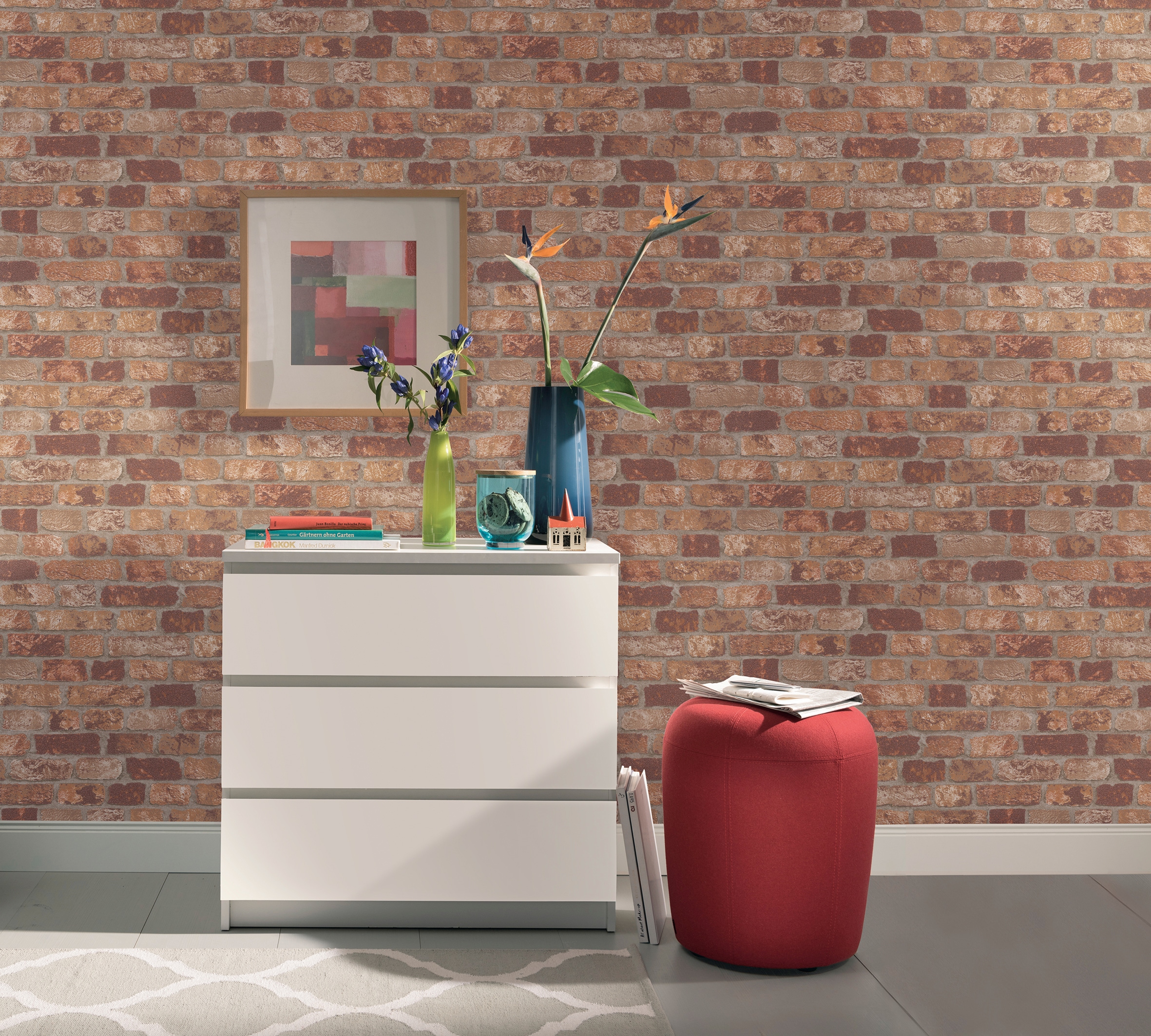 Marburg Vliestapete »Holz/Stein, Modern«, gemustert, moderne Tapete für Wohnzimmer Schlafzimmer Küche