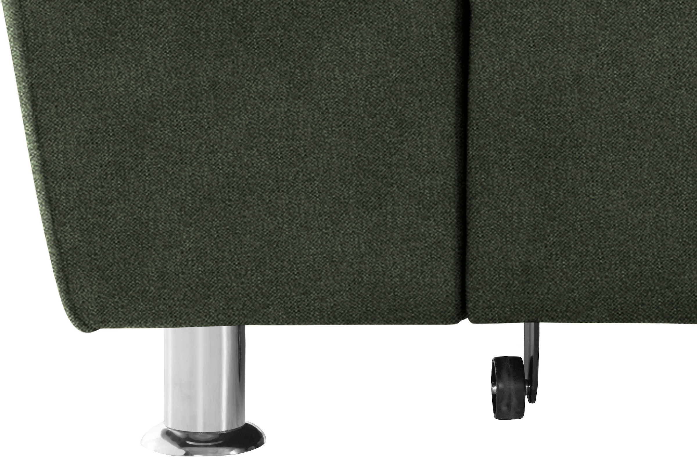 DOMO collection Ecksofa »Franzi, zeitlos und elegant, moderne Sitzheftung, L-Form«, wahlweise mit Kopfteilverstellung (dann Tiefe: 170 cm)