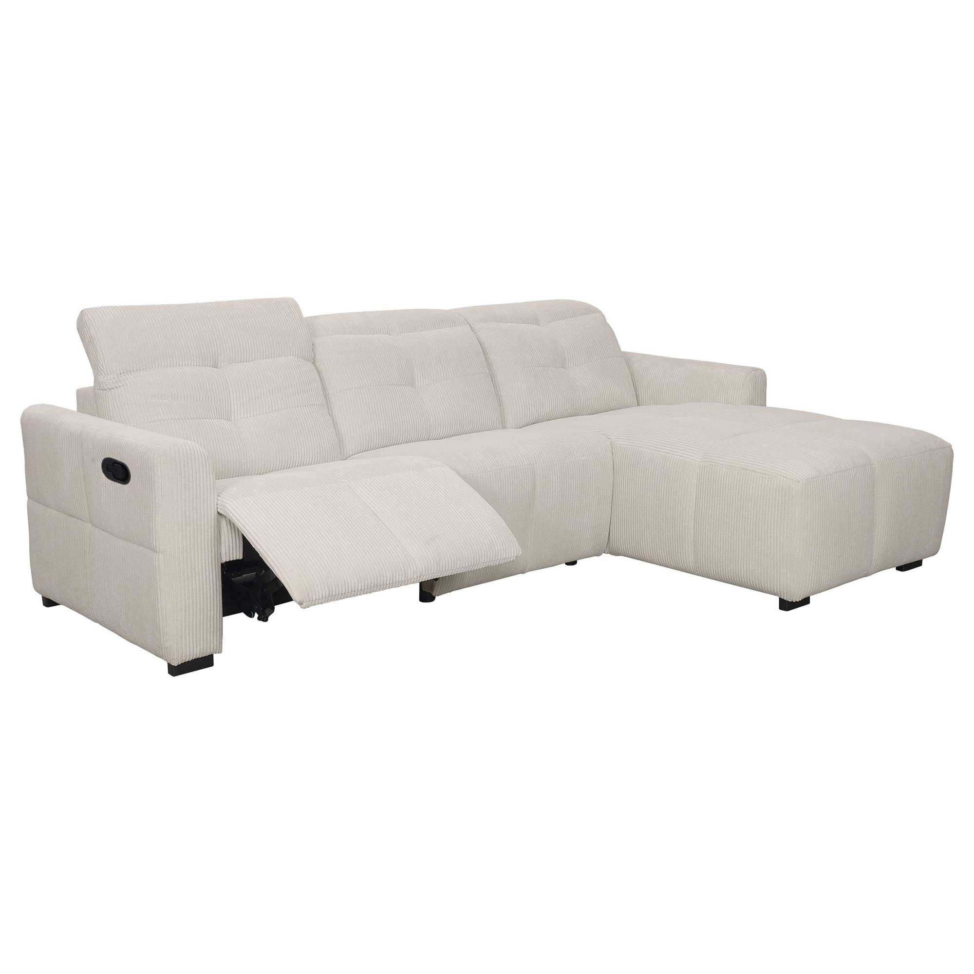 OTTO home Ecksofa »CAARLA Cord, L-Form, 261 cm, man. oder elektr. Relaxfunktion (USB-A/C)« mit USB-A und USB-C bei elektrischer Ausführung, Kopfteilverstellung