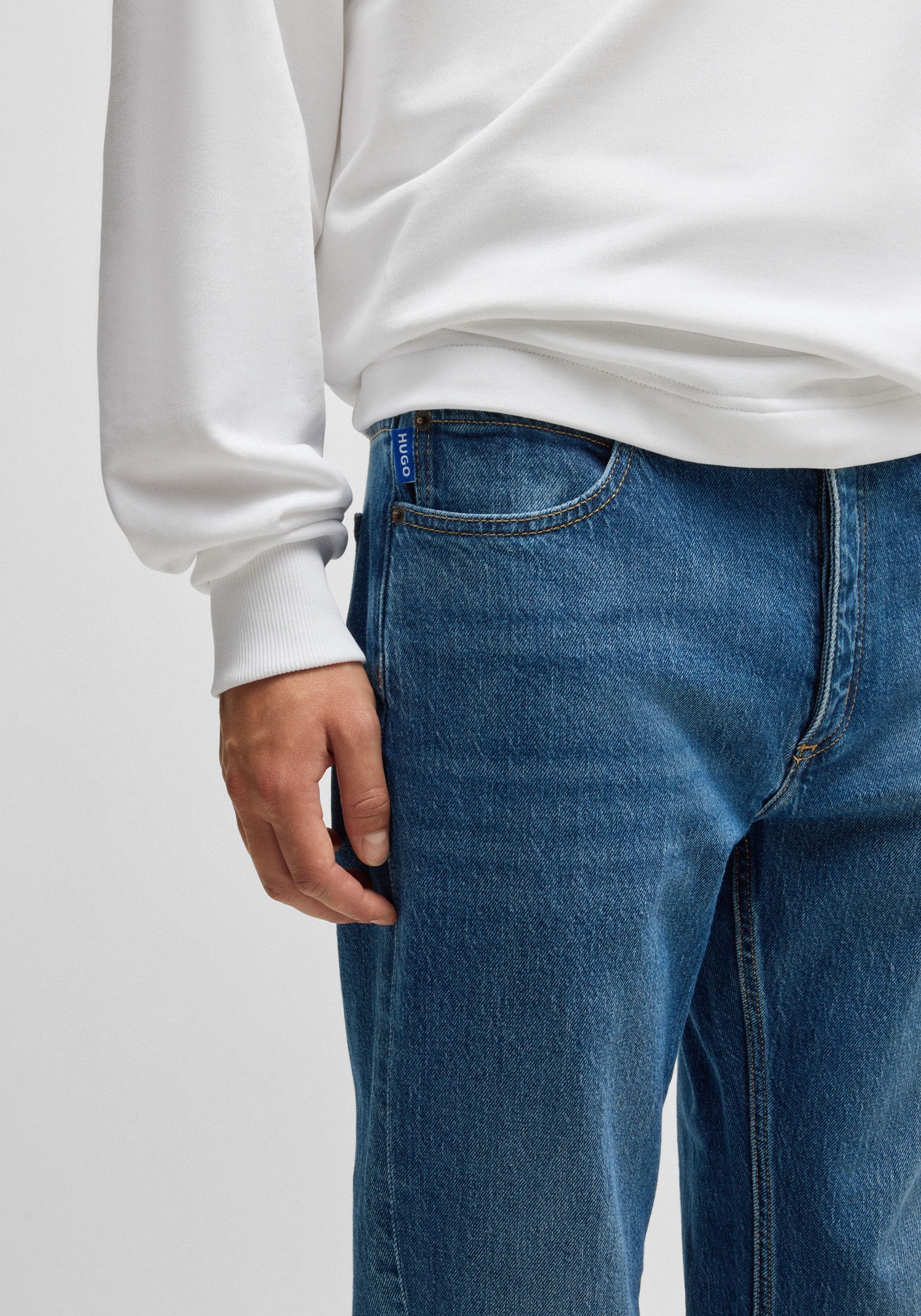HUGO Blue Tapered-fit-Jeans »Brody«, mit Stone-washed-Finish