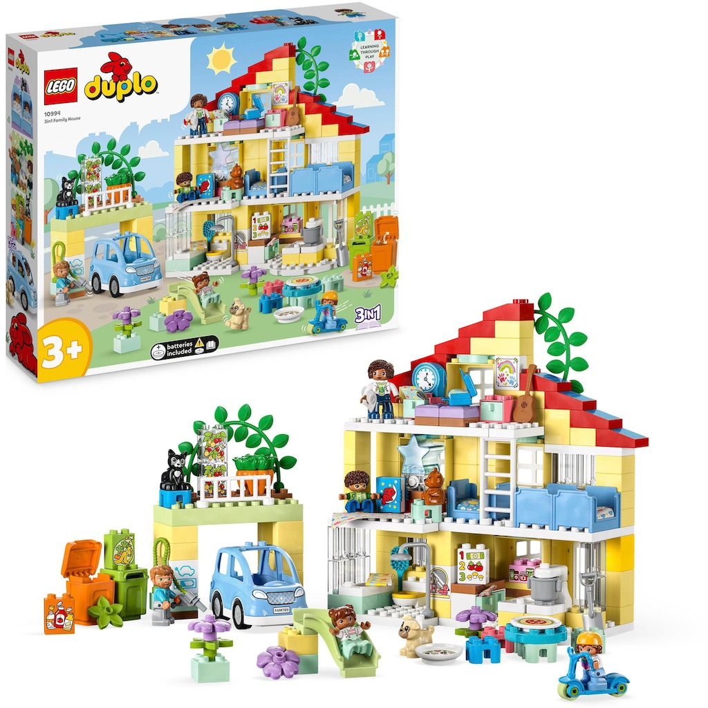 LEGO® Konstruktionsspielsteine »3in1 Familienhaus (10994), LEGO® DUPLO«, (218 St.), Made in Europe