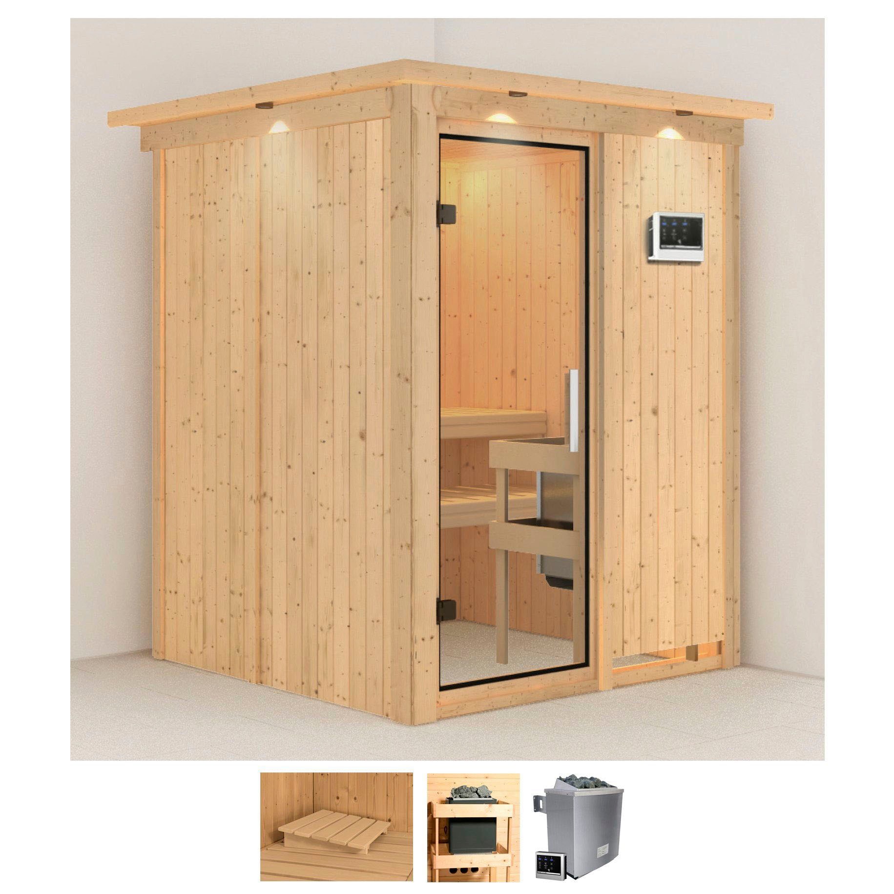 Karibu Sauna »Norin«, 9 KW-Ofen mit externer Steuerung günstig online kaufen