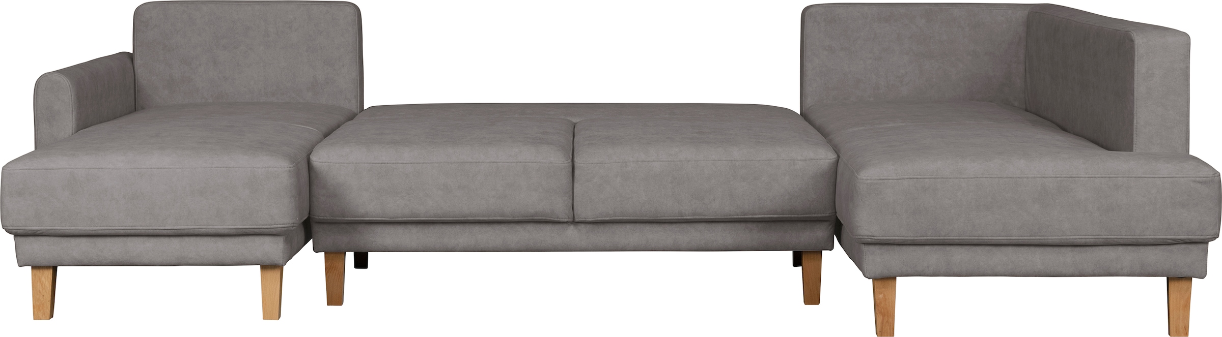 Home affaire Wohnlandschaft »TRIPLO U-Form wahlweise mit Schlaffunktion, B/T/H: 310/192/90 cm«, Schlafsofa, auch mit Bettkasten, Steppung im Rückenkissen