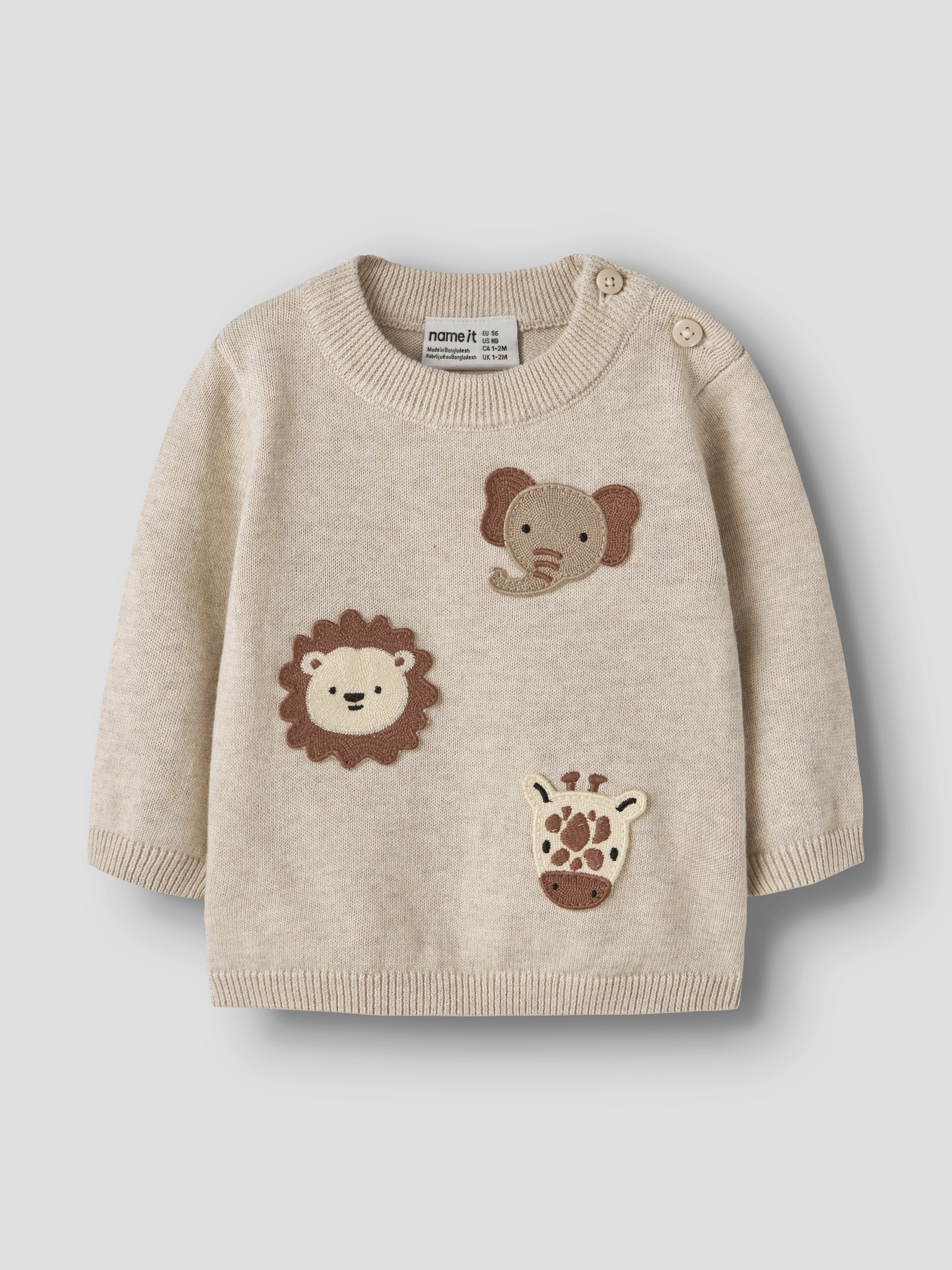 Name It Strickpullover »NBMHAPS LS KNIT« Baumwolle, regular fit