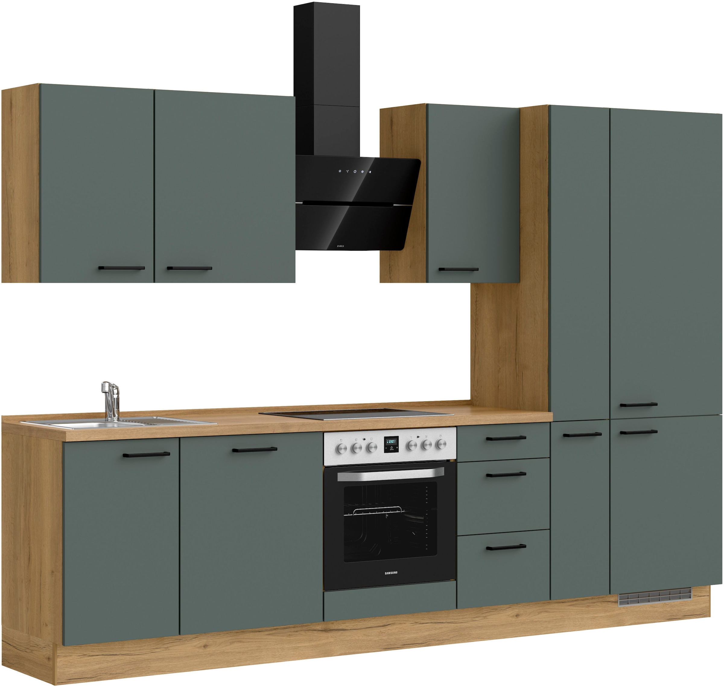 nobilia® Küchenzeile »"Easytouch II"«, vormontiert, Ausrichtung wählbar, Breite 300 cm, wahlw. mit E-Geräten
