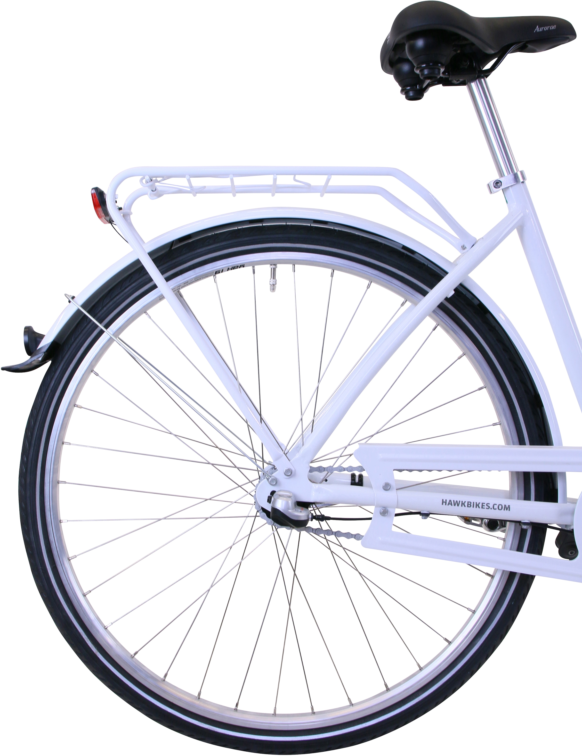HAWK Bikes Cityrad »City Classic Joy White«, 3 Gang, Shimano, Nexus Schaltwerk, für Damen und Herren