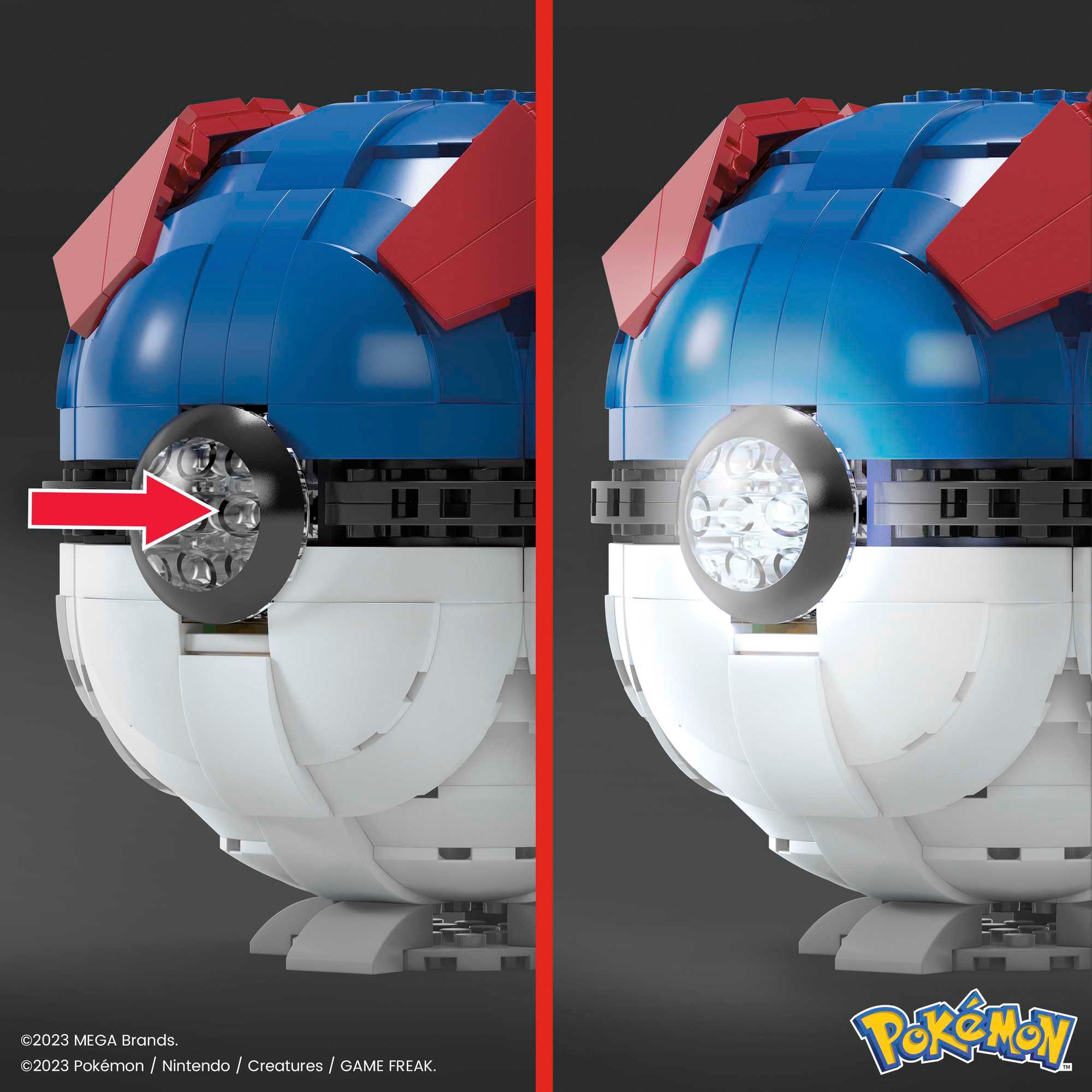 MEGA Spielbausteine »MEGA Pokémon, Jumbo Superball«, (299 St.), mit Licht