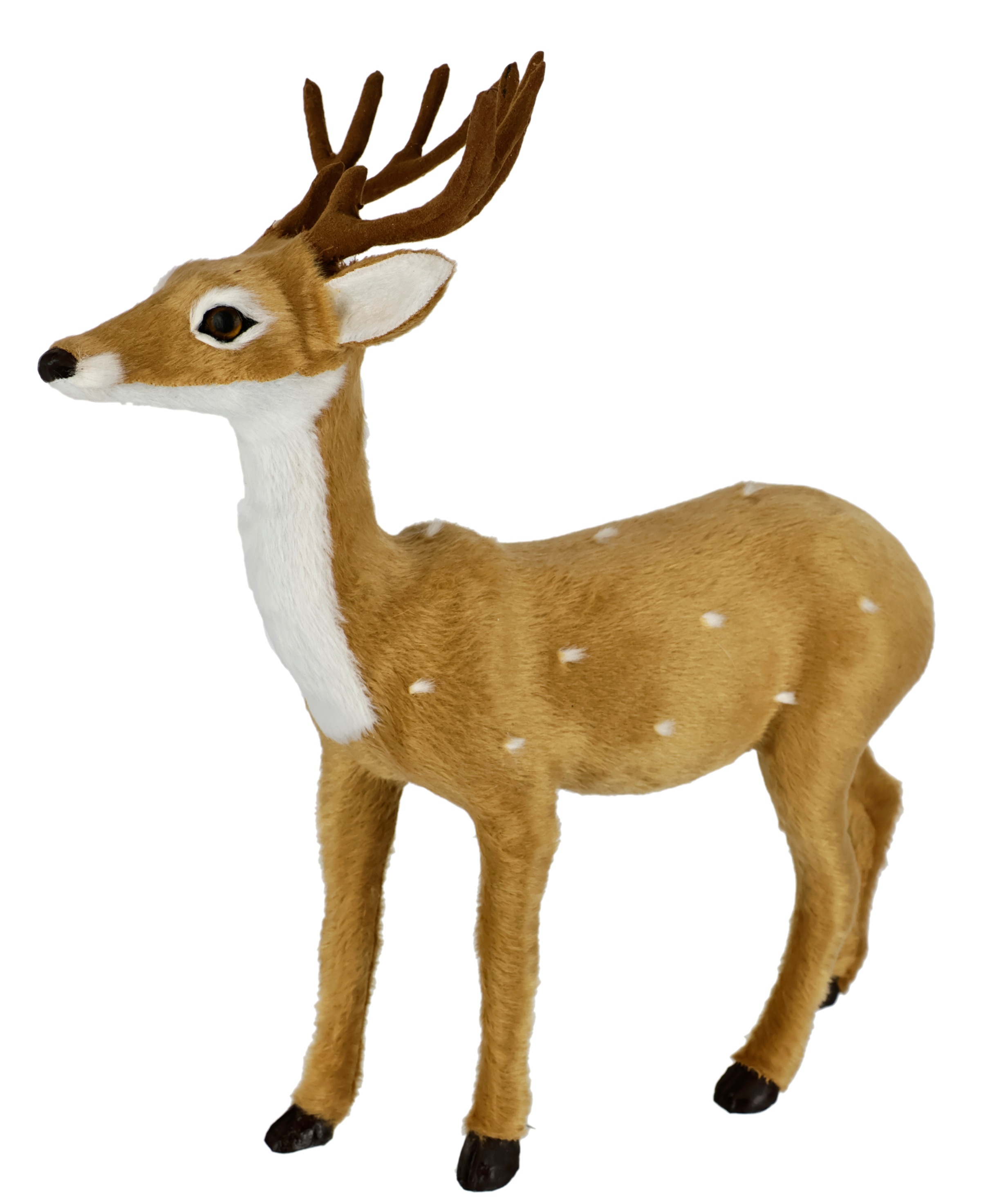 I.GE.A. Dekofigur »Tierfigur Reh aus Kunstfell«, Waldtier Statue Ornament Plüschtier Weihnachtsdeko Winterdeko Pelztier