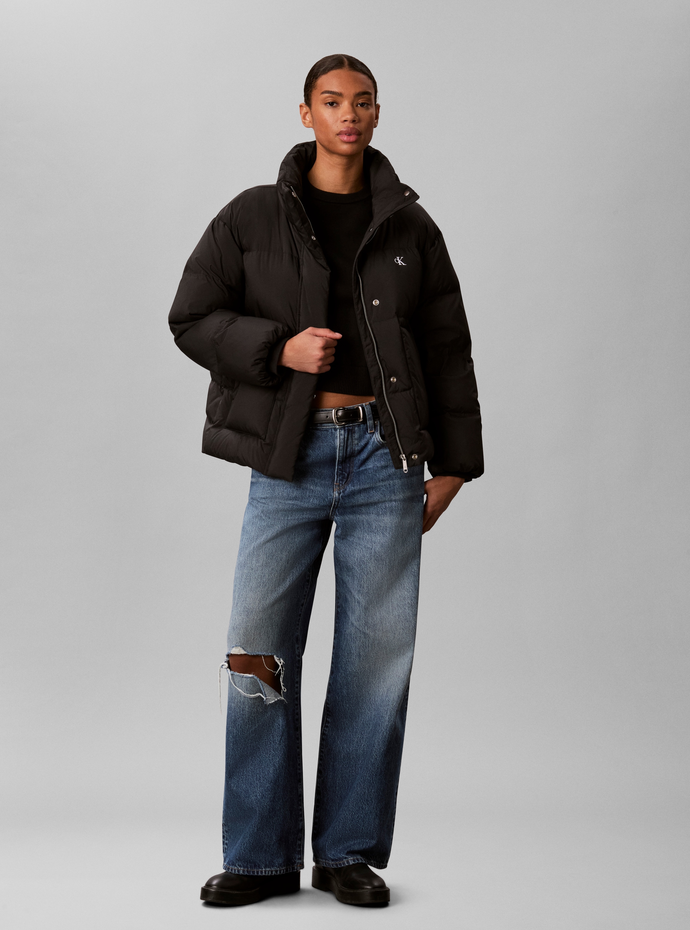 Calvin Klein Steppjacke »RELAXED STAND COLLAR DOWN« ohne Kapuze Regular fit mit Stehkragen