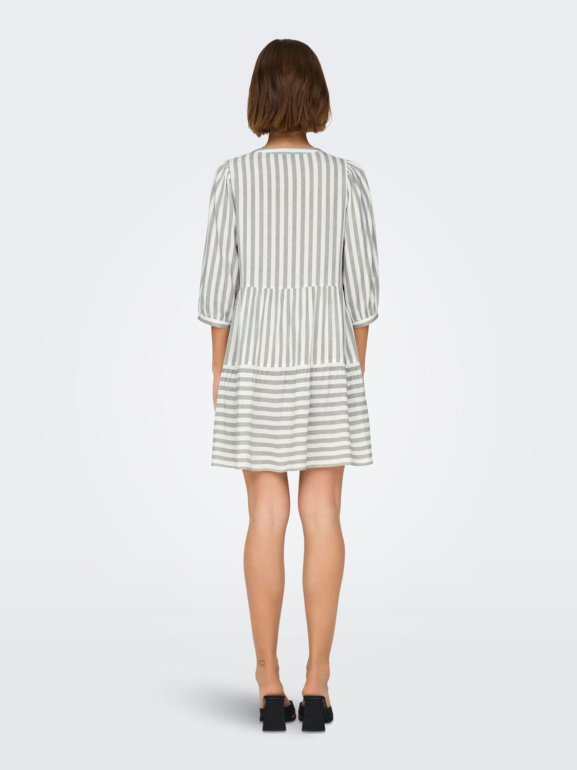 ONLY Tunikakleid »ONLKAYA 3/4 PUFF SHORT DRESS WVN NOOS«, mit Volant im Tunika Style