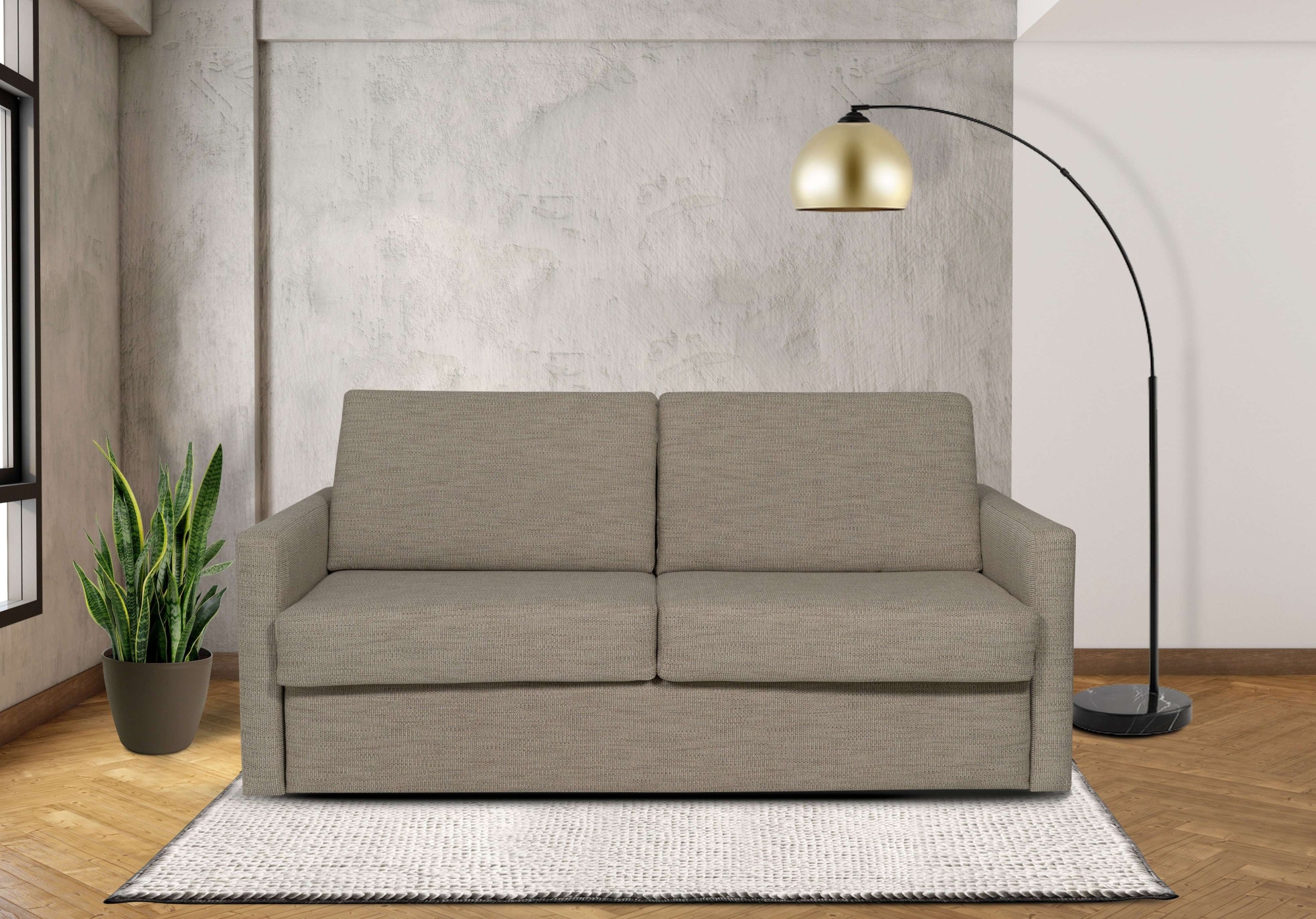 Places of Style Schlafsofa »GOLDPOINT 182cm, Dauerschläfer, Liegefläche 140/200 cm,«, 3-Sitzer mit Bettfunktion, Bonell-Federkernmatratze