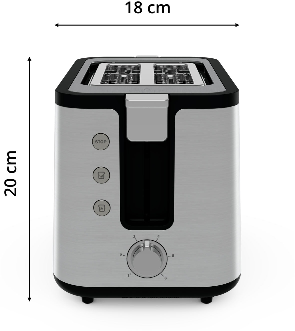 Krups Toaster »KH442D Control Line, 6 Bräunungsstufen, herausnehmbare Krümelschublade« 2 kurze Schlitze für 2 Scheiben 850 W 6 Stufen, erweiterte Funktionen, Hebefunktion, Krümelschublade