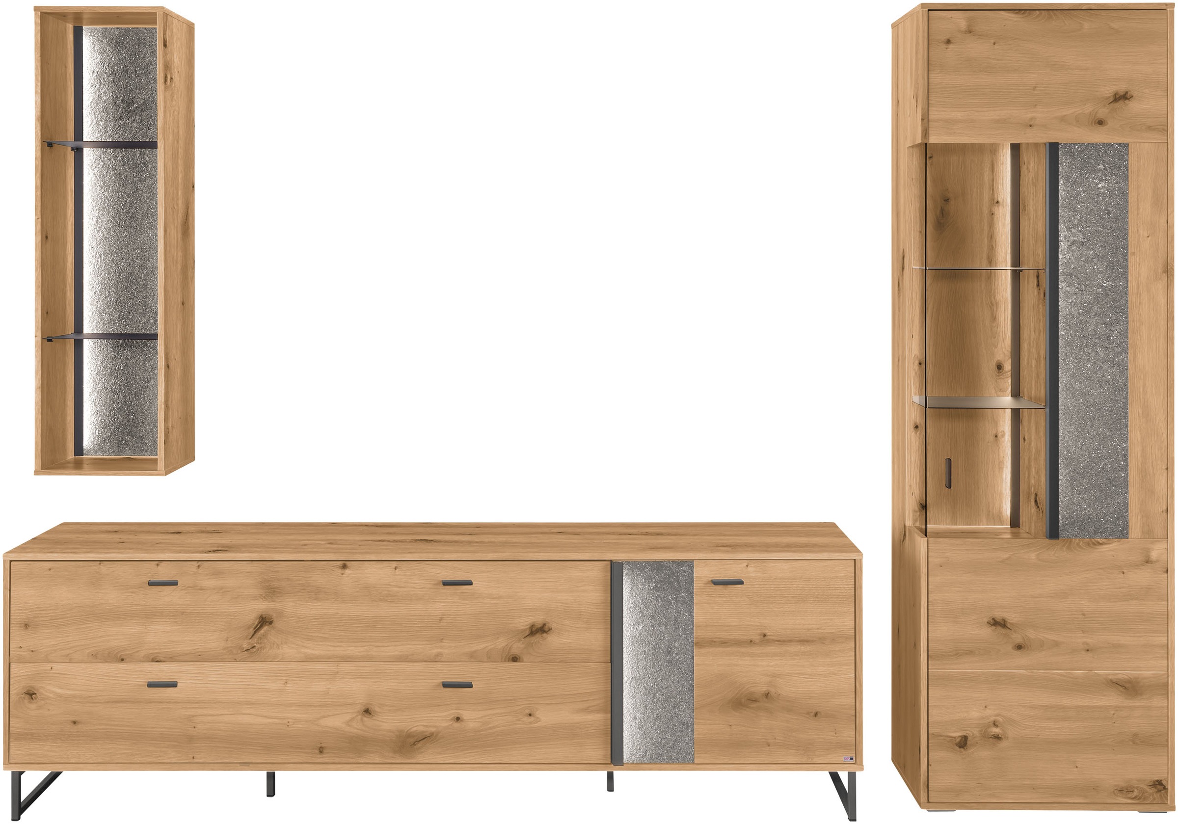 set one by Musterring TV-Wand »Deltona« 3 Stk. tlg. Zierelemente aus Sandst günstig online kaufen