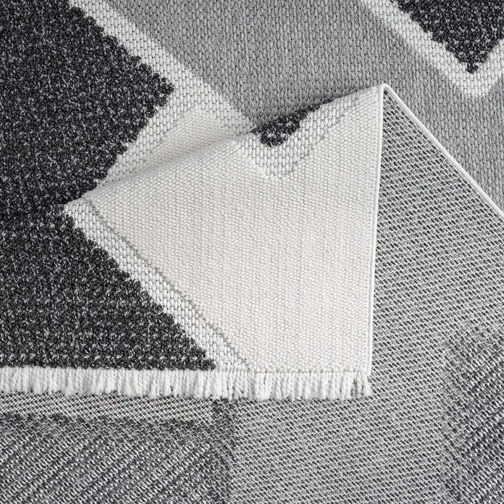 Carpet City Teppich »LINDO 8877«, rechteckig, 11 mm Höhe, Kurzflor, Hochtief-Muster/ 3D-Effekt, Fransen, Boho-Stil, Wohnzimmer