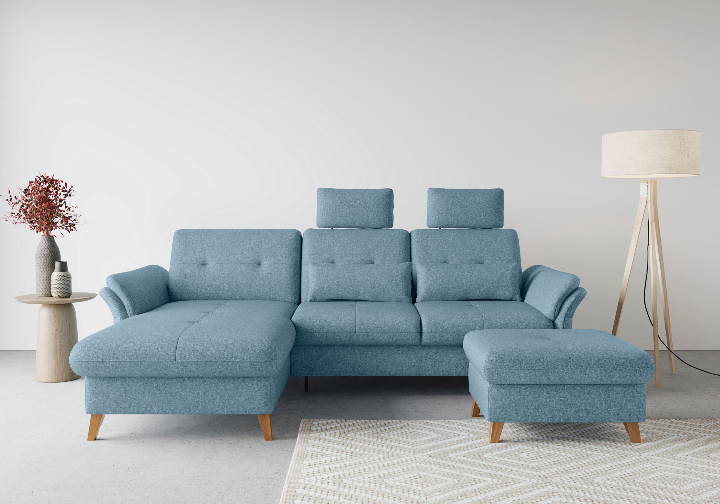 sit&more Ecksofa »Göteborg«, Sitztiefenverstellung und Federkern, wahlweise mit Bettfunktion