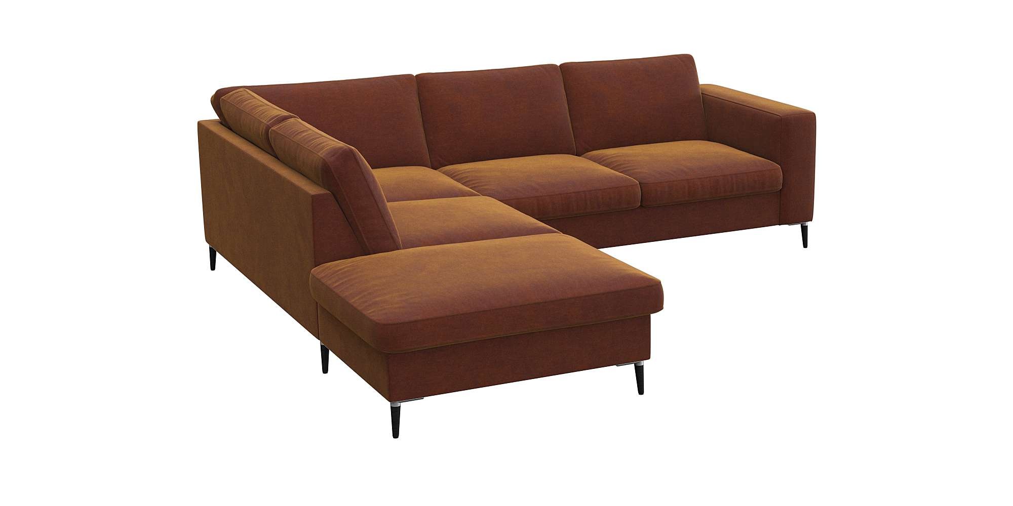 FLEXLUX Ecksofa »Fiore, L-Form«, breite Armlehnen, Füße Alu/schwarz, B/T 24 günstig online kaufen