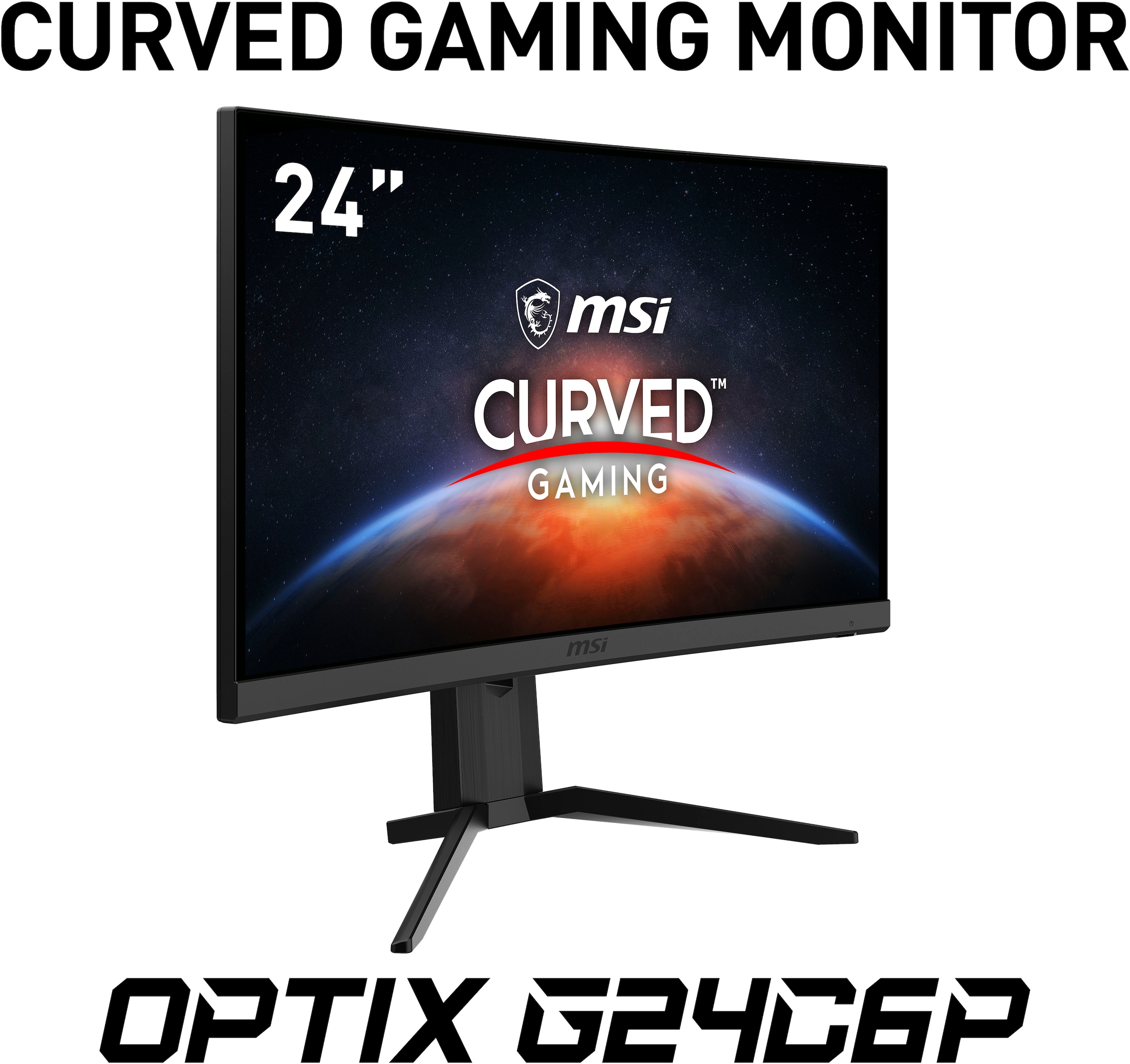 MSI Curved-Gaming-LED-Monitor »Optix 60 1 Herstellergarantie G24C6P«, 1920 x 144 Zoll, bestellen online höhenverstellbar, Full cm/24 3 HD, ms Reaktionszeit, px, Hz, 1080 Jahre