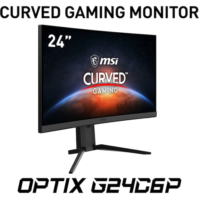 MSI Curved-Gaming-LED-Monitor »Optix G24C6P«, 60 cm/24 Zoll, 1920 x 1080  px, Full HD, 1 ms Reaktionszeit, 144 Hz, höhenverstellbar, 3 Jahre  Herstellergarantie online bestellen