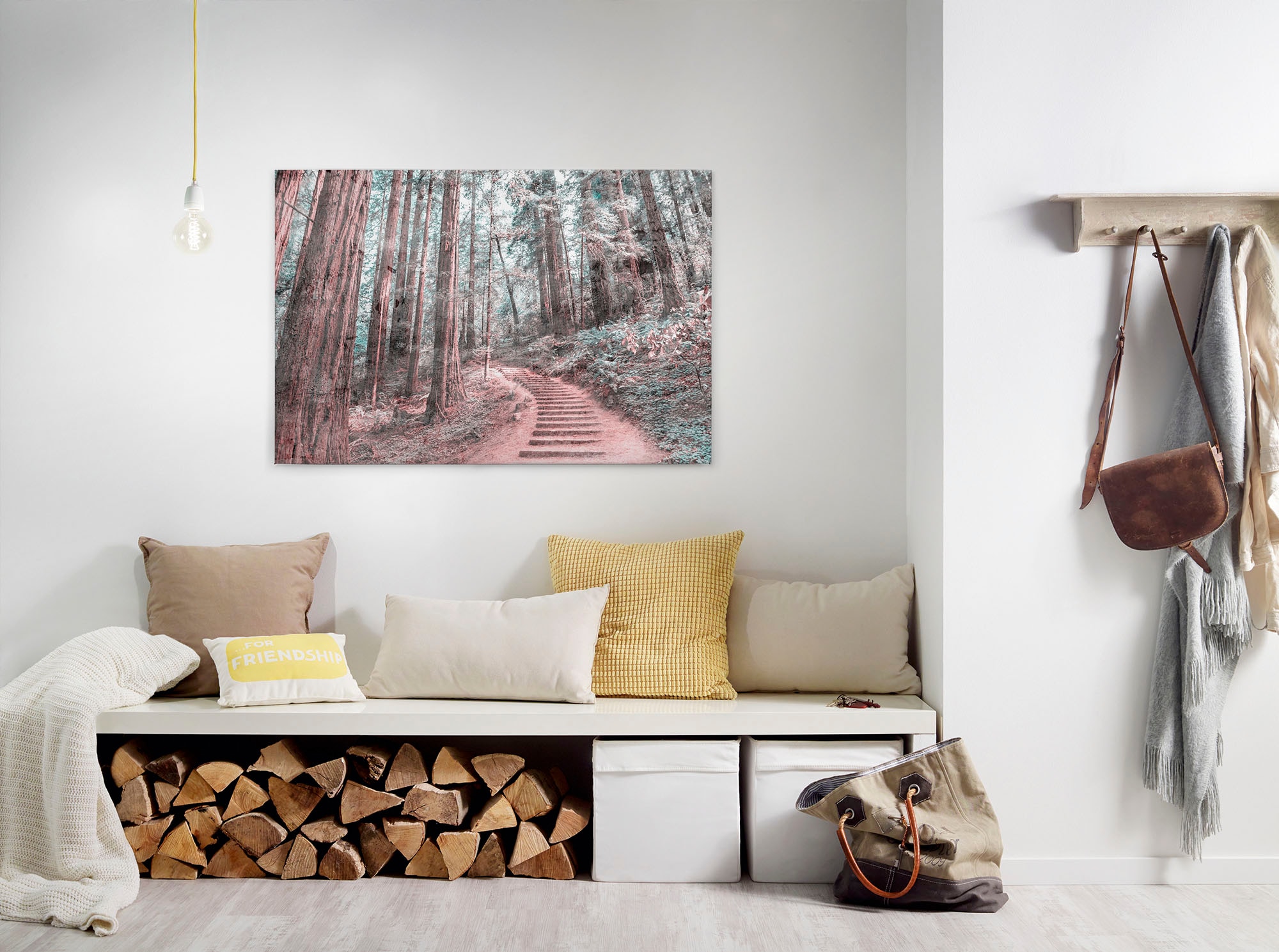 Bricoflor Zauberwald Leinwand Bild In Grün Und Braun Wald Bild Auf Leinwand günstig online kaufen