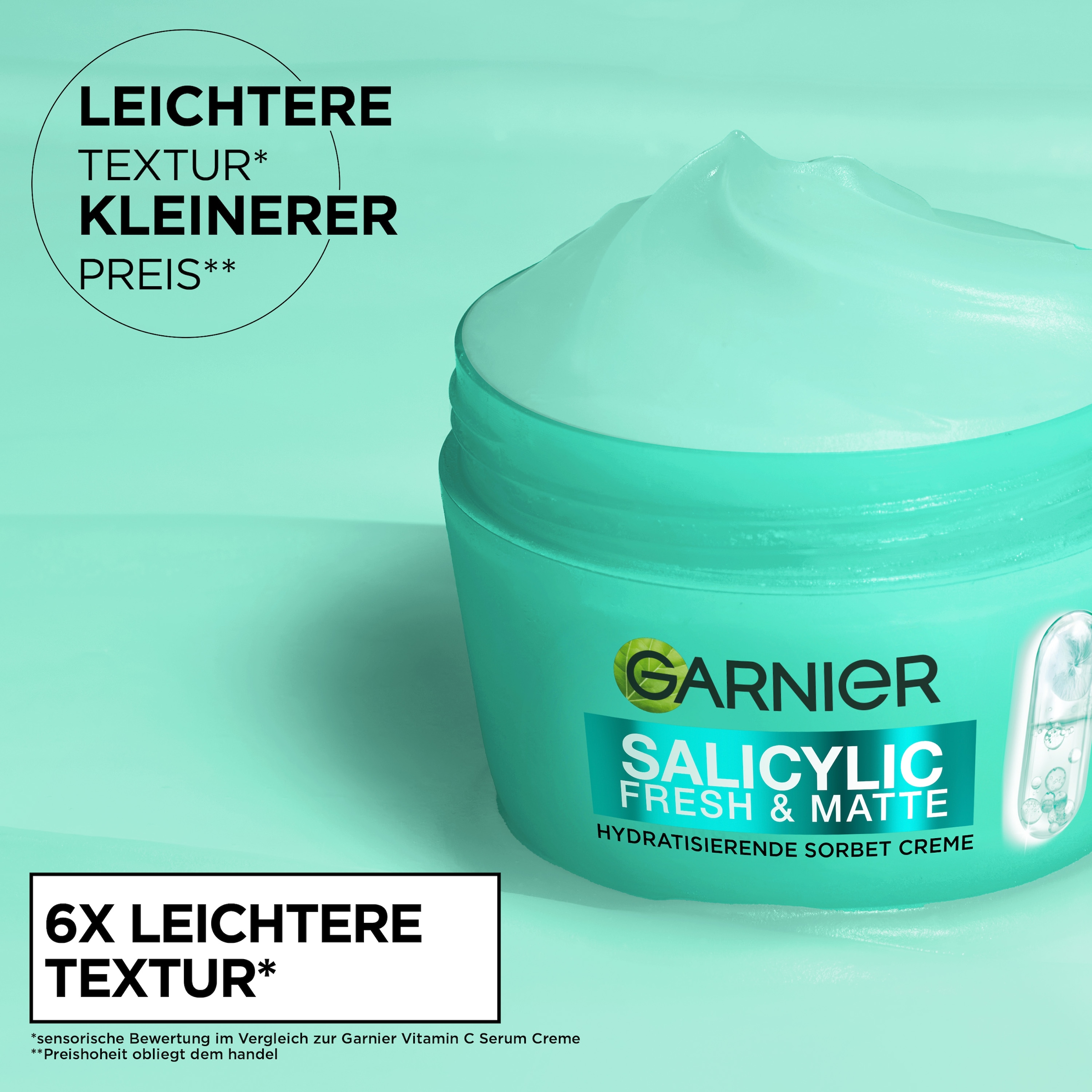 GARNIER Tagescreme »FRESH & MATTE SALICYLIC SORBET CREME« sanftes Peeling gegen Pickel und Unreinheiten