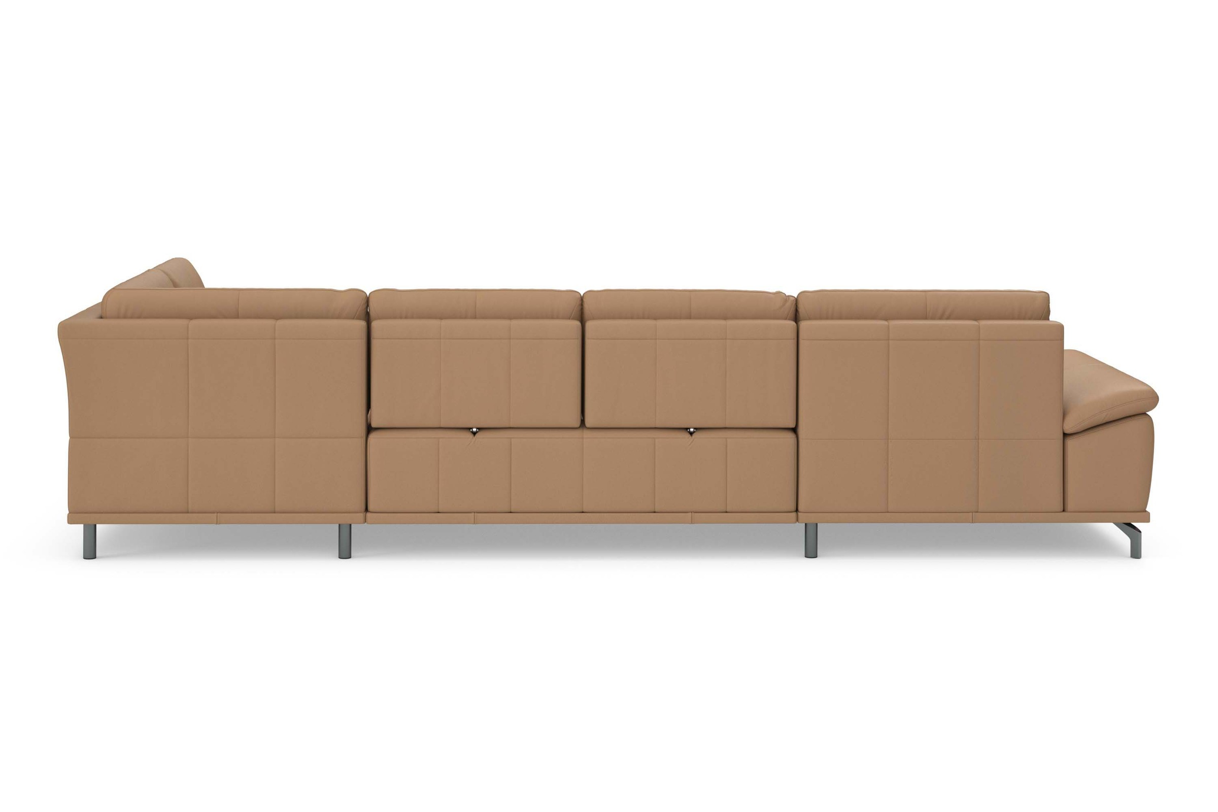 Places of Style Wohnlandschaft »Costello U-Form, mit Sitztiefenverstellung, Armteilverstellung und«, 3 Nierenkissen, optional Bettfunktion und Bettkasten