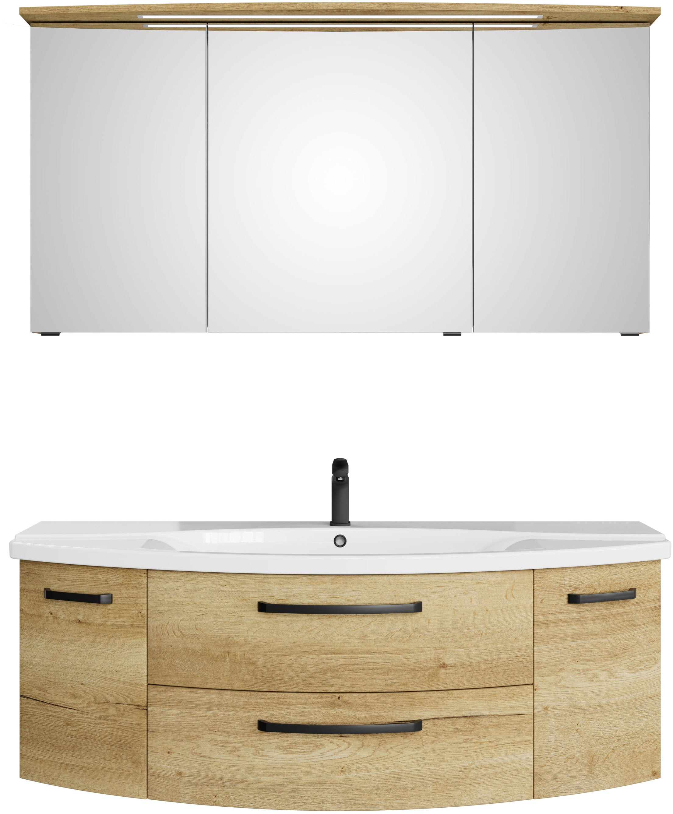 Saphir Badmöbel-Set »Serie 4010 2-teilig Keramik-Waschtisch mit LED-Spiegel günstig online kaufen