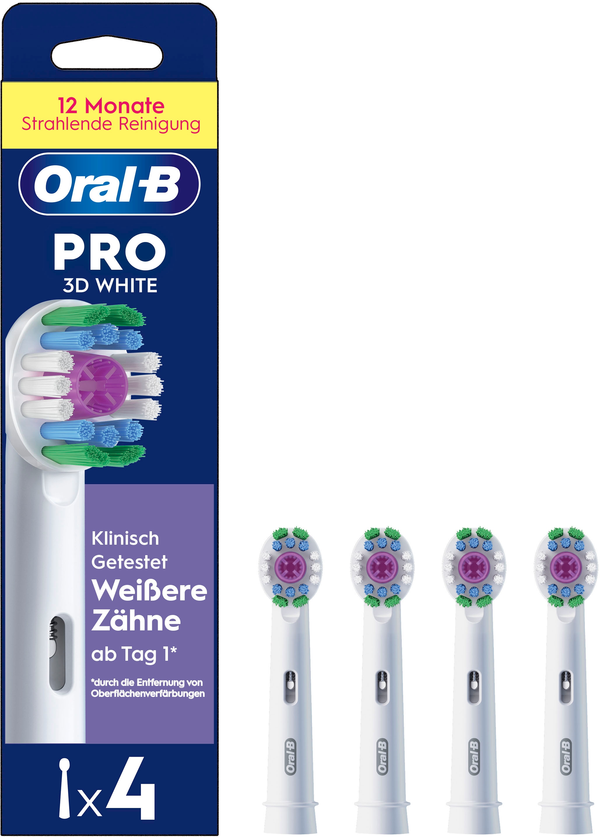 Oral-B Aufsteckbürsten »Pro 3DWhite« aufhellende Zahnreinigung mit innovativen X-förmigen Borsten