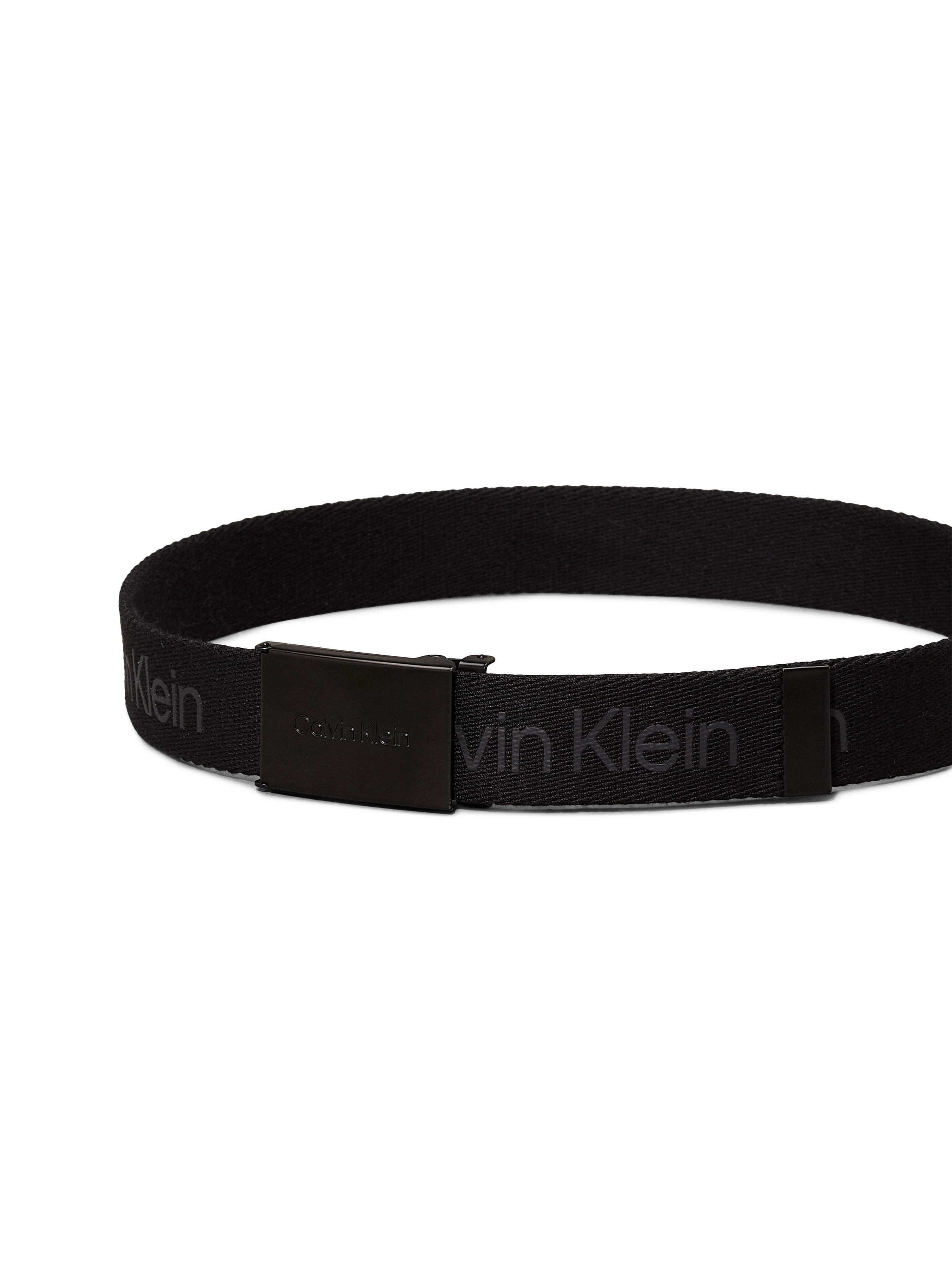Calvin Klein Jeans Synthetikgürtel »CALVIN LOGO CANVAS BELT«, Logodrucke, Koppelschließe