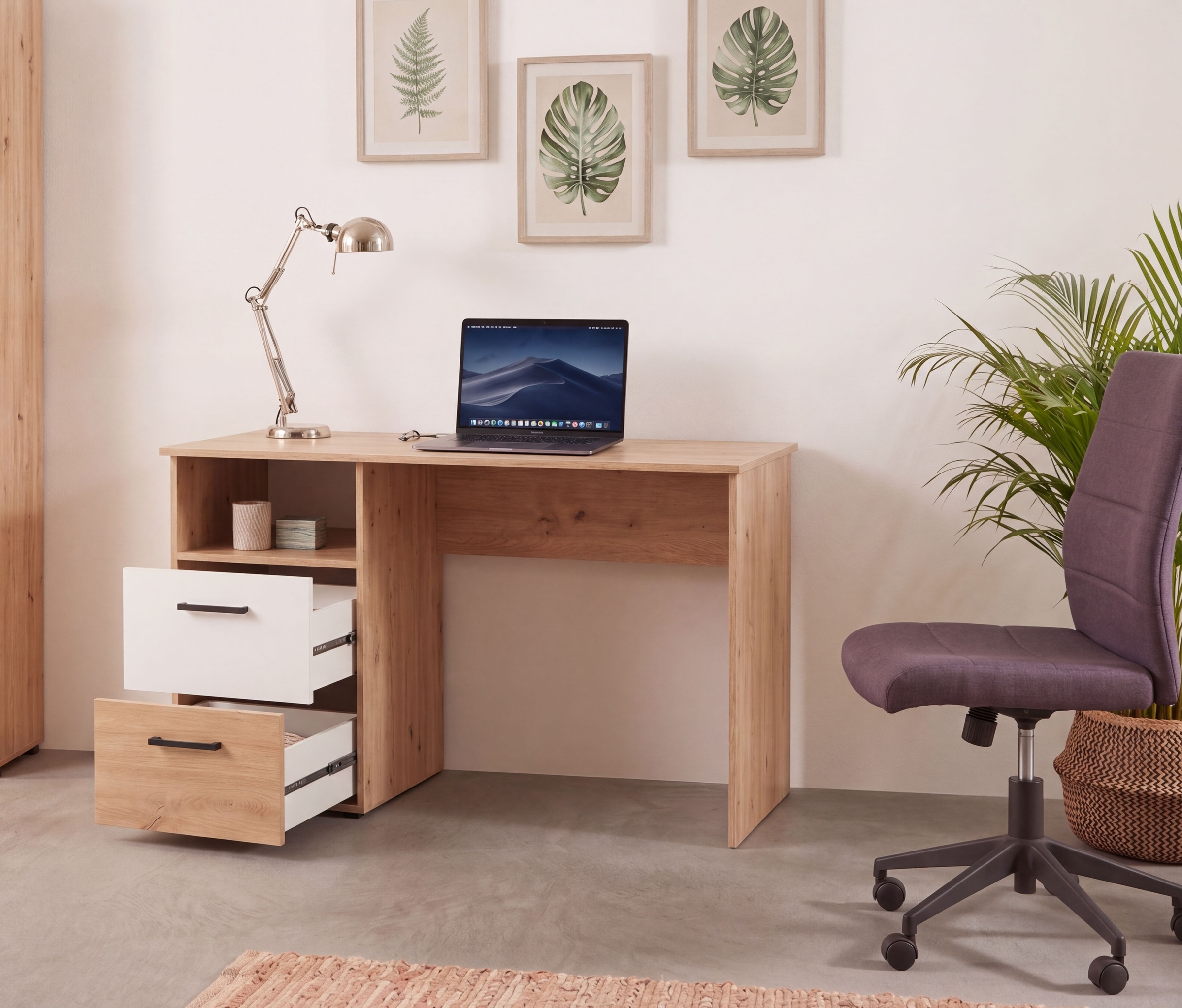 arthur berndt Jugendzimmer-Set »Jugendzimmer-Set »Bente« 5-teilig« 5tlg -Schrank, Bett, Schreibtisch, Sideboard, Standregal, 5 tlg. Stauraumstark, pflegeleicht, zeitlos, Made in Germany