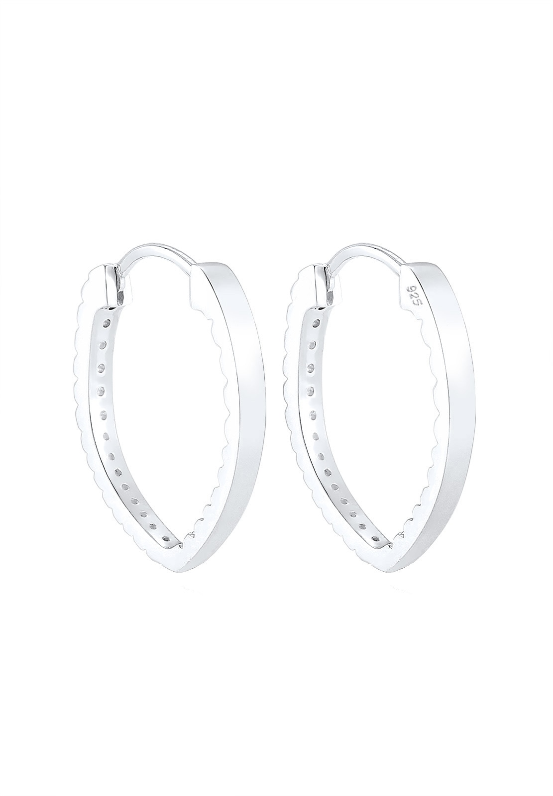Elli Paar Creolen »Creolen Oval Zirkonia Weiß 925 Sterling Silber«