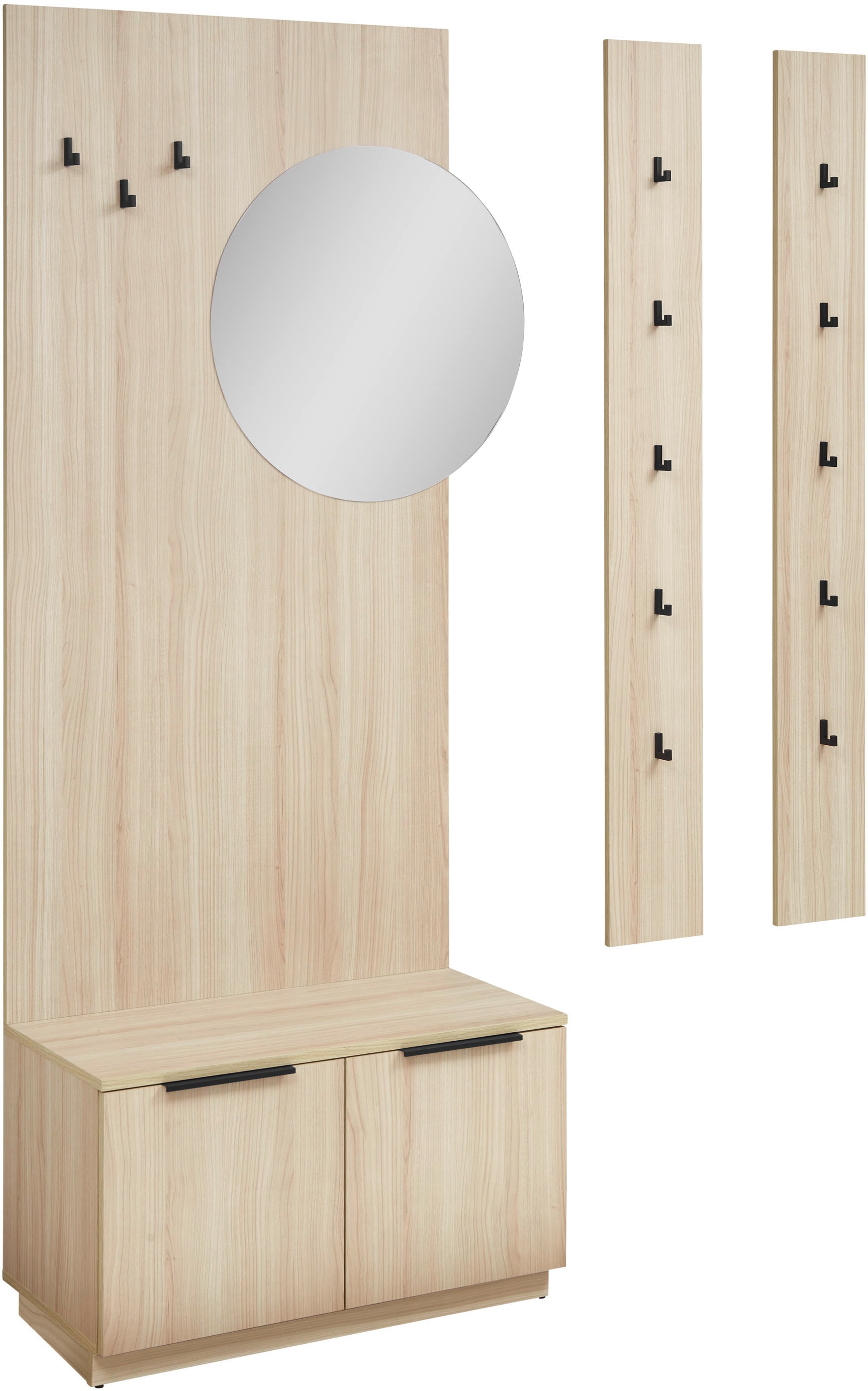 HBZ Kompaktgarderobe »Jimmy, Melaminbeschichtung, Griffleiste« 1 Stk. tlg. Breite 210cm, 4 Komponenten, Melaminbeschichtung