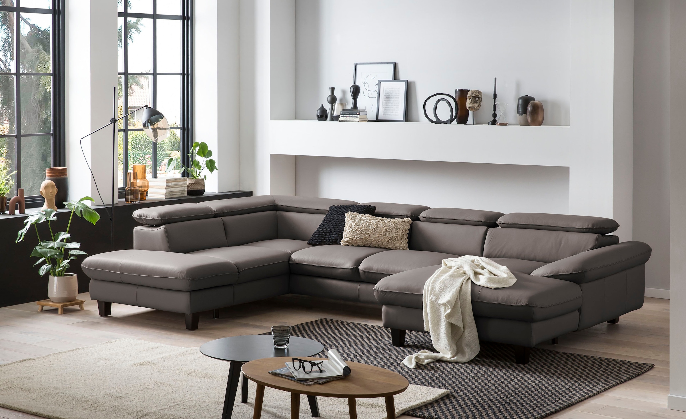 Home affaire Wohnlandschaft "Pilot U-Form" mit Kopfteilverstellung, wahlwei günstig online kaufen