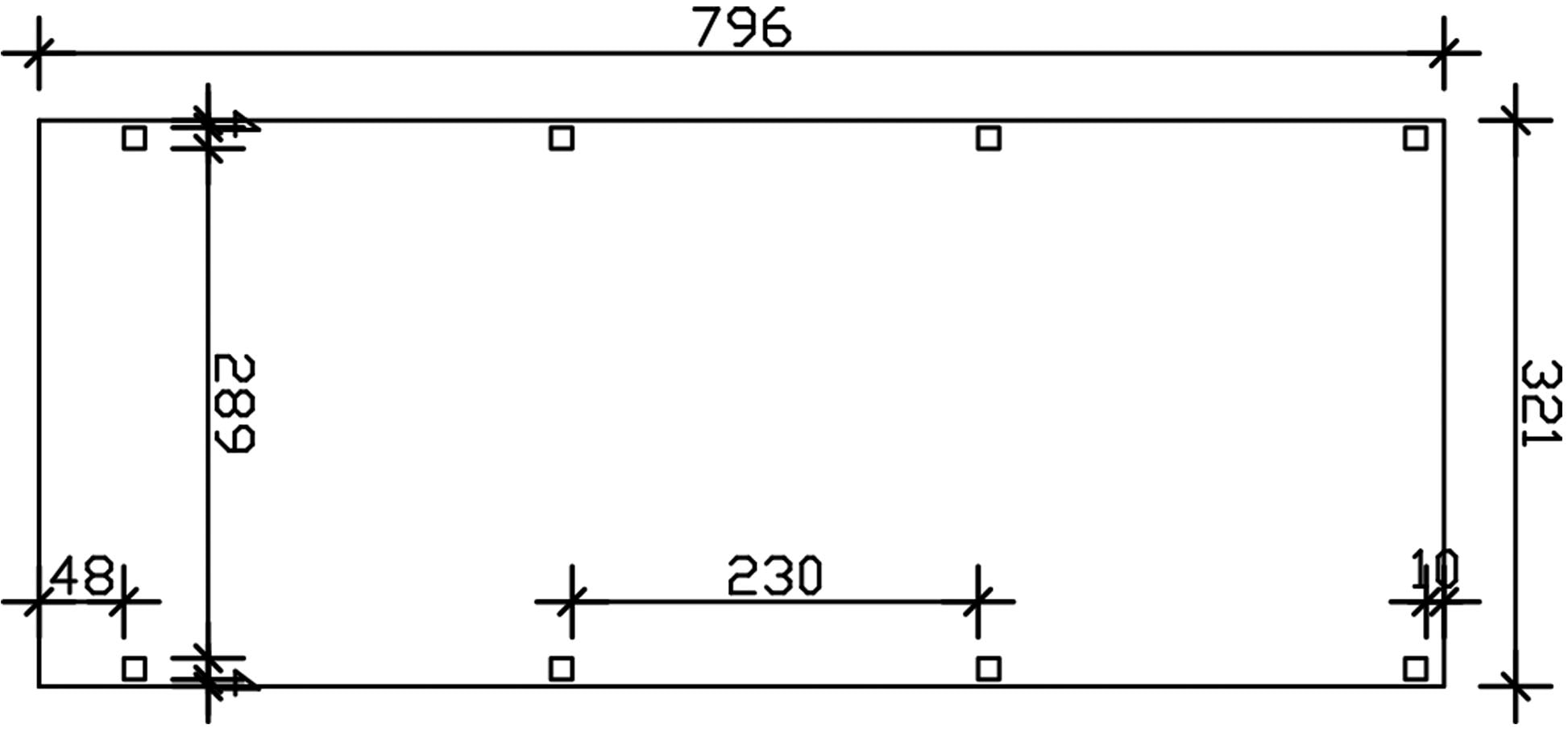 Skanholz Einzelcarport »Grunewald«, Holz, 289 cm, Anthrazit
