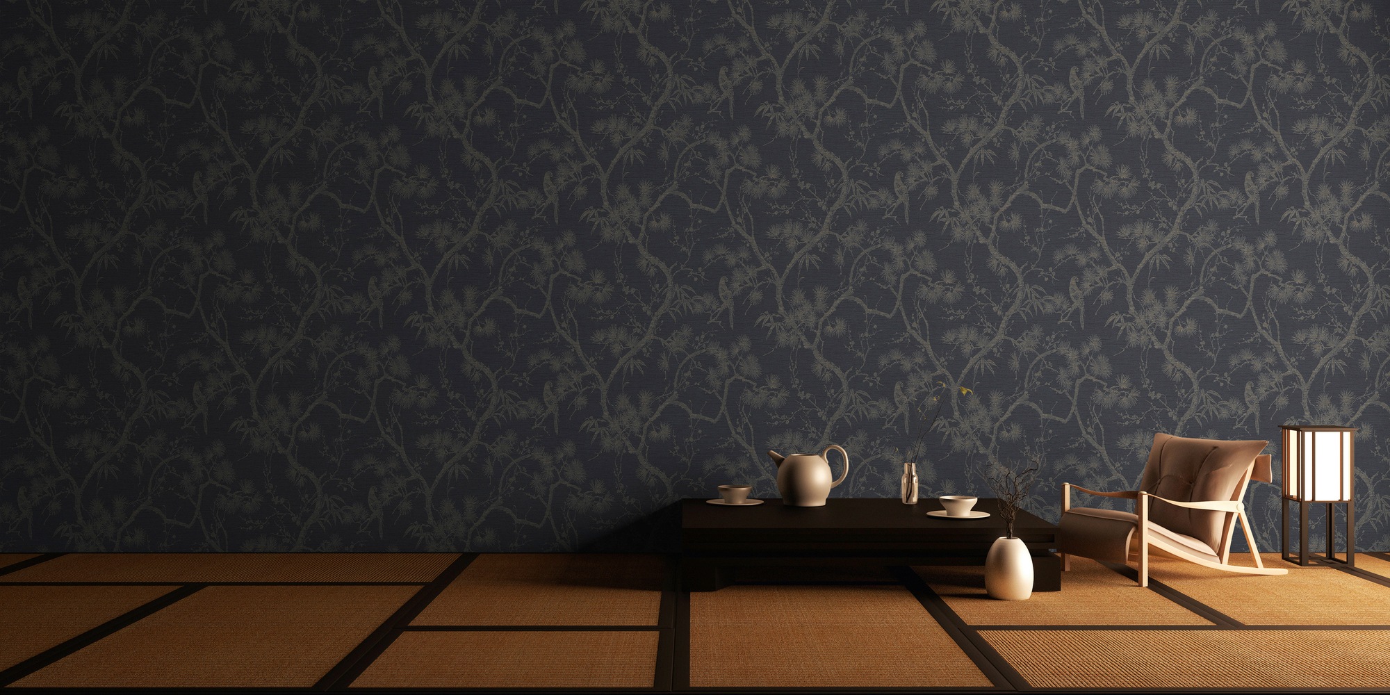 living walls Vliestapete »Metropolitan Stories, Mio Tokio«, asiatisch-floral-Motiv, Baum Tapete Blumen Tapeten Wohnzimmer Schlafzimmer Küche Design Optik