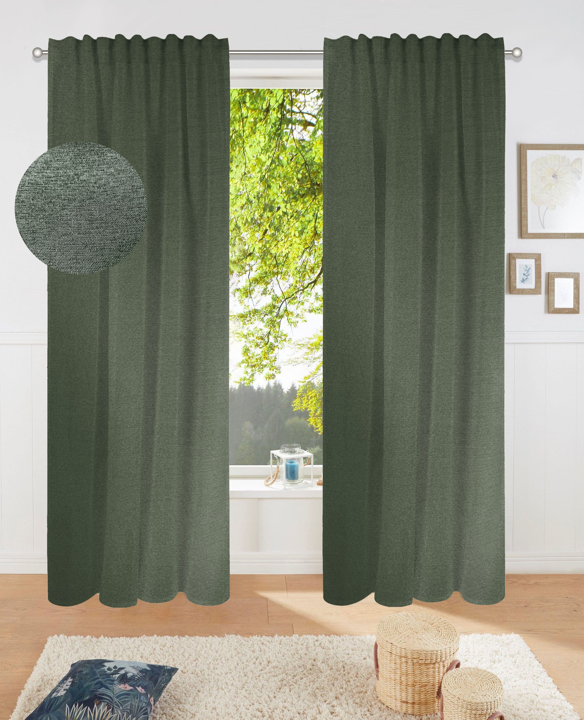 my home Verdunkelungsvorhang »Fleuriss«, (1 St.), Wohnzimmer,Schlafzimmer,A günstig online kaufen