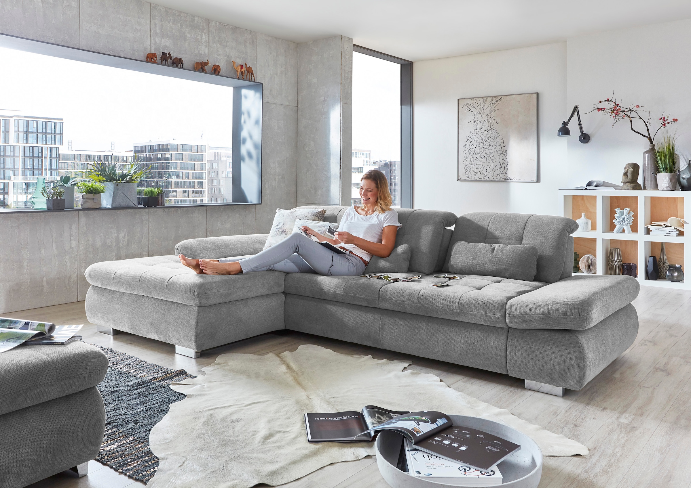 Die PlanBar Ecksofa »MP-IN17004 L-Form«, wahlweise mit Funktion, Federkern günstig online kaufen