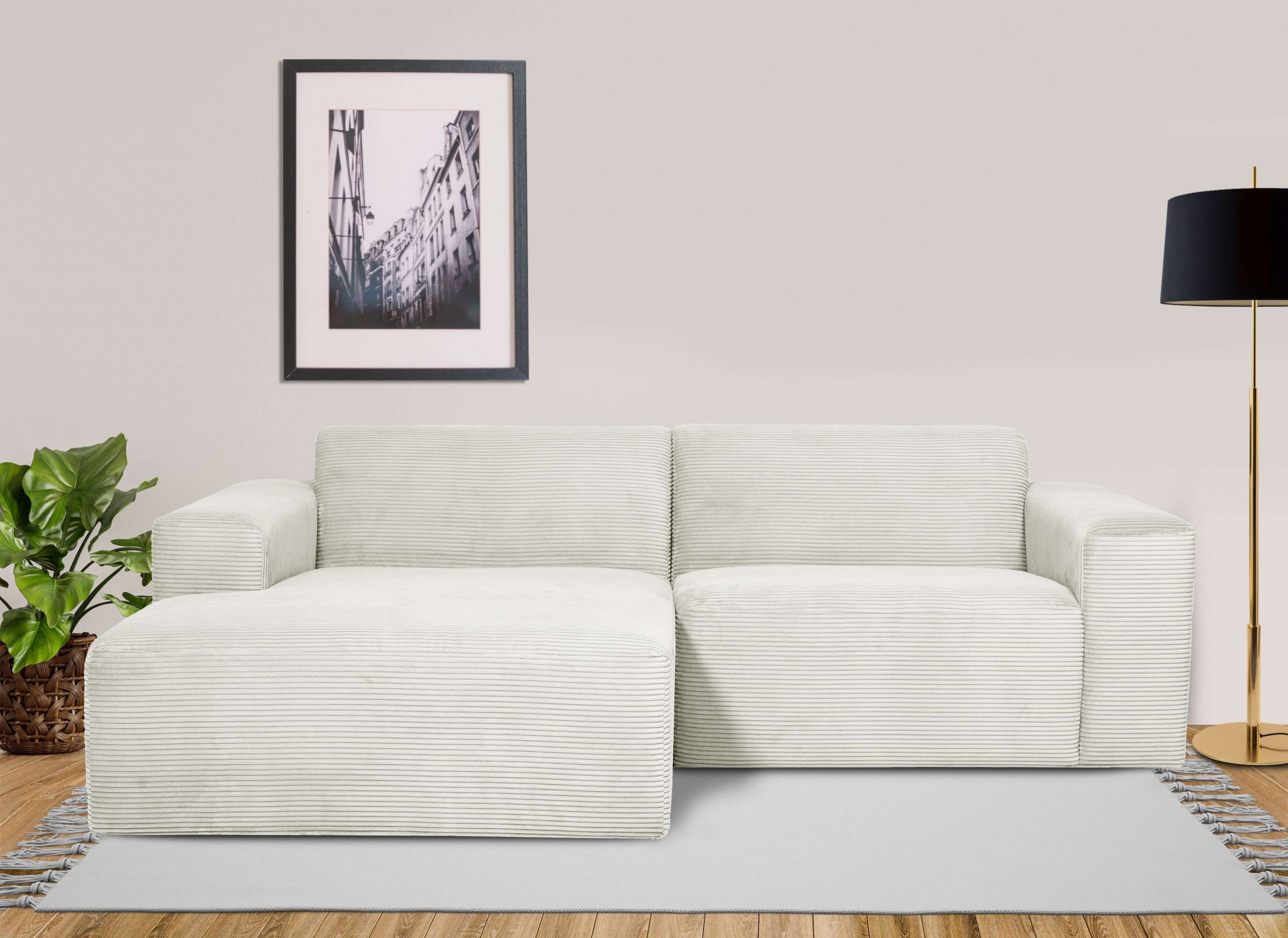 INOSIGN Ecksofa »Koa,228cm, L-Form, Modulsofa, Webstoff, Cord«, Designsofa in Cord, weicher Lounge-Sitzkomfort