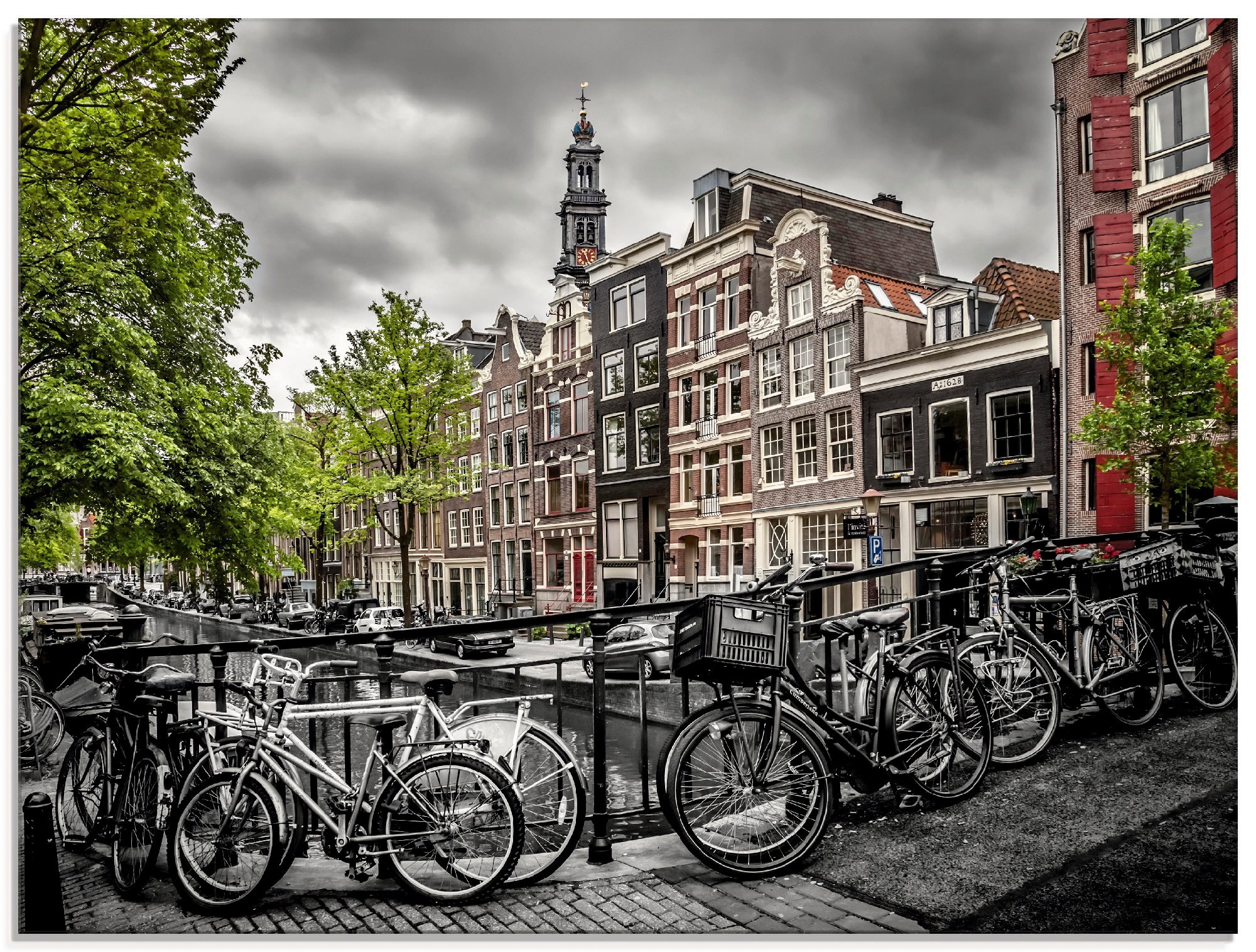 Artland Glasbild »Amsterdam Bloemgracht I«, Fahrräder, (1 St.), in verschiedenen Größen