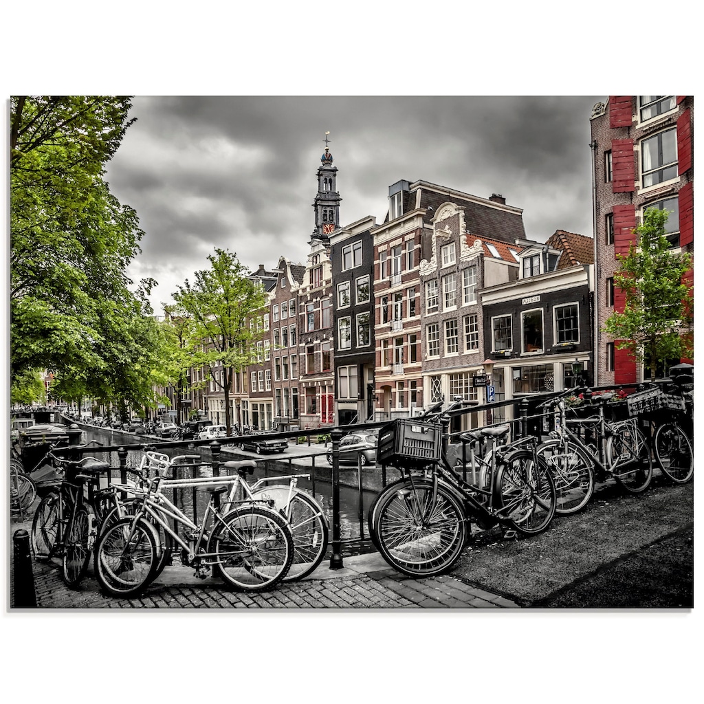 Artland Glasbild »Amsterdam Bloemgracht I«, Fahrräder, (1 St.)