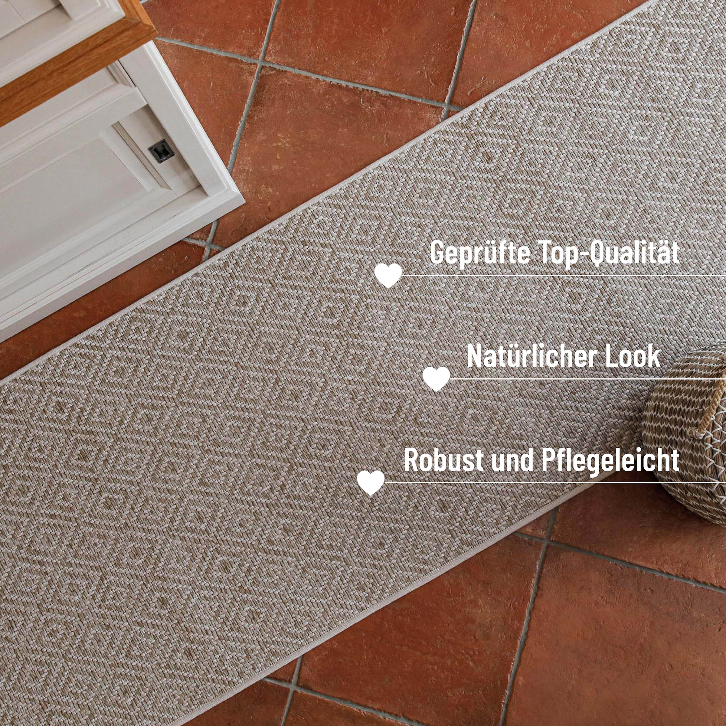 Wecon home Läufer »Miami Beach« rechteckig 5 mm Höhe In- & Outdoor Teppich, wetterfest, modernes Rauten Muster, Balkon