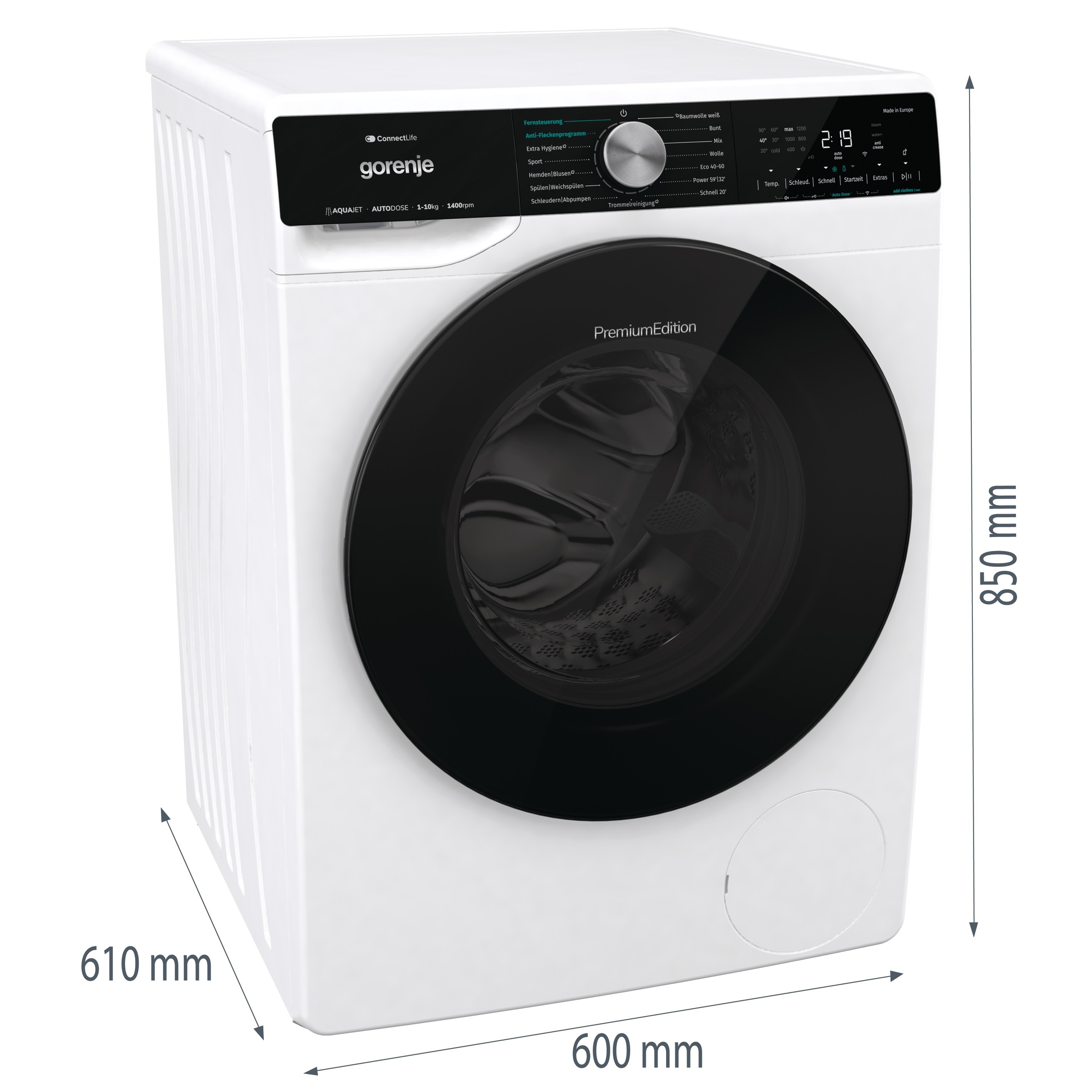 GORENJE Waschmaschine »WNS14A4ATS«, 10 kg, 1400 U/min, Energieklasse A-40%