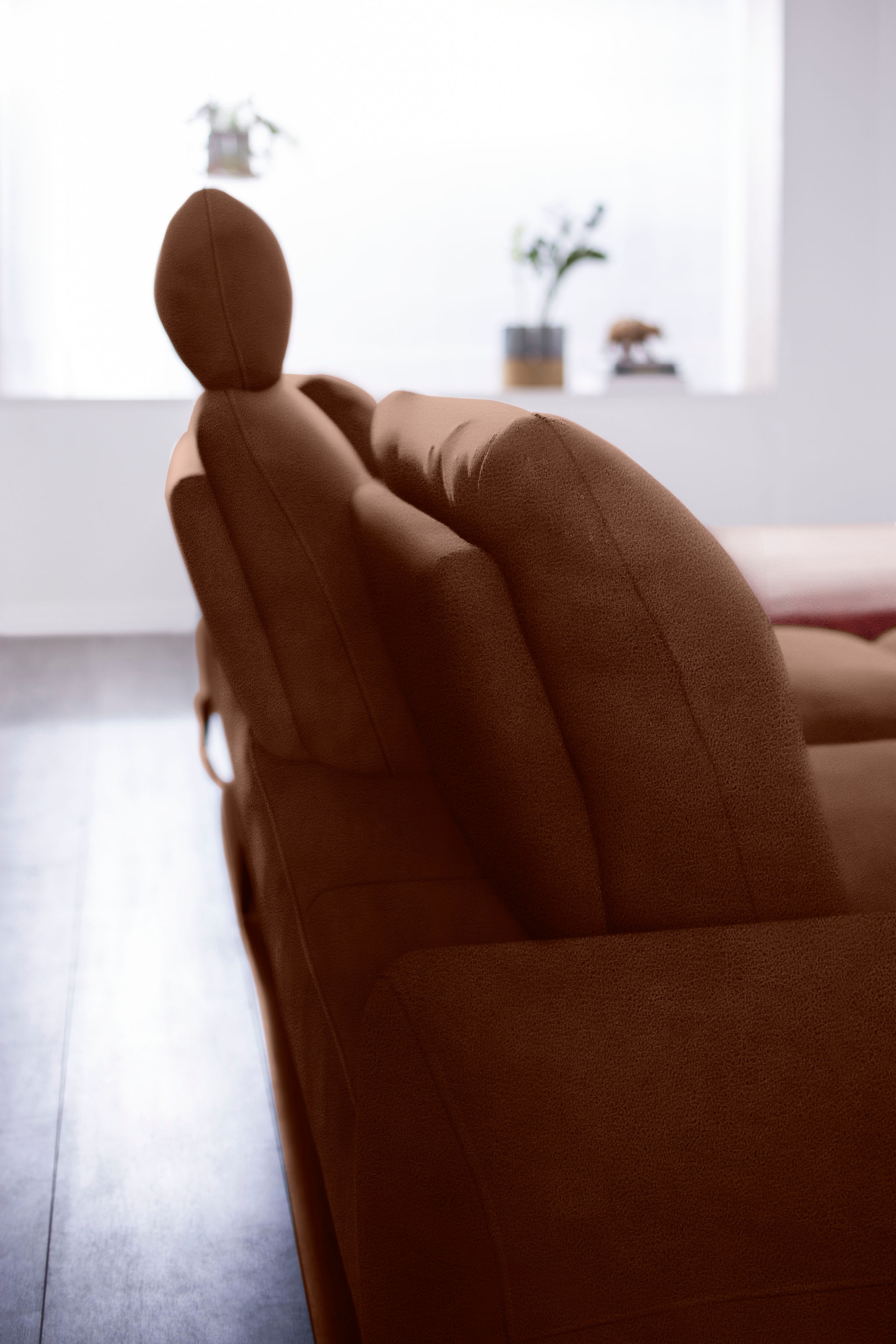 W.SCHILLIG Ecksofa »valentinoo, Designsofa, bequem, elegant und zeitlos, L-Form«, (Set), inklusive Hocker, mit Sitztiefenverstellung, Breite 299 cm