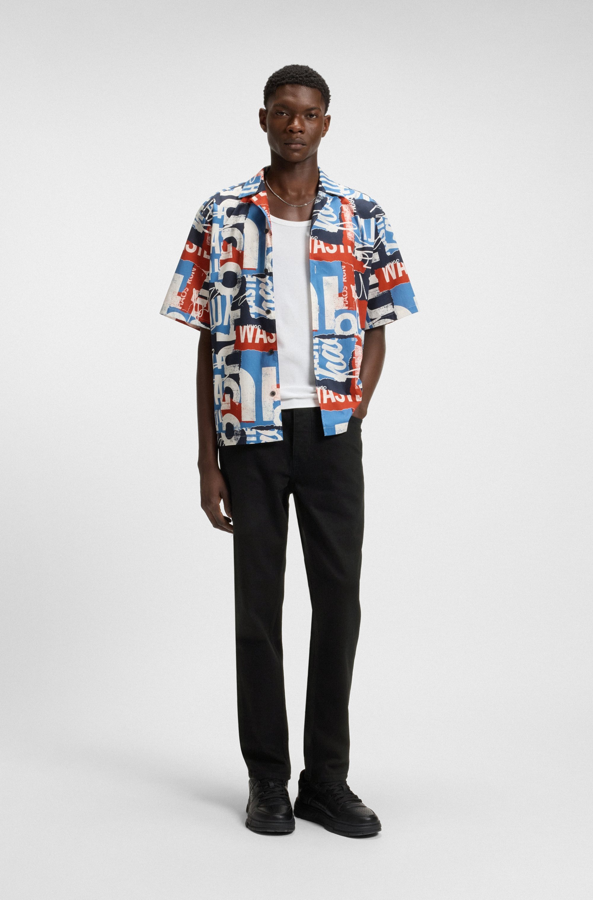 HUGO Blue Tapered-fit-Jeans »Brody« mit Stone-washed-Finish