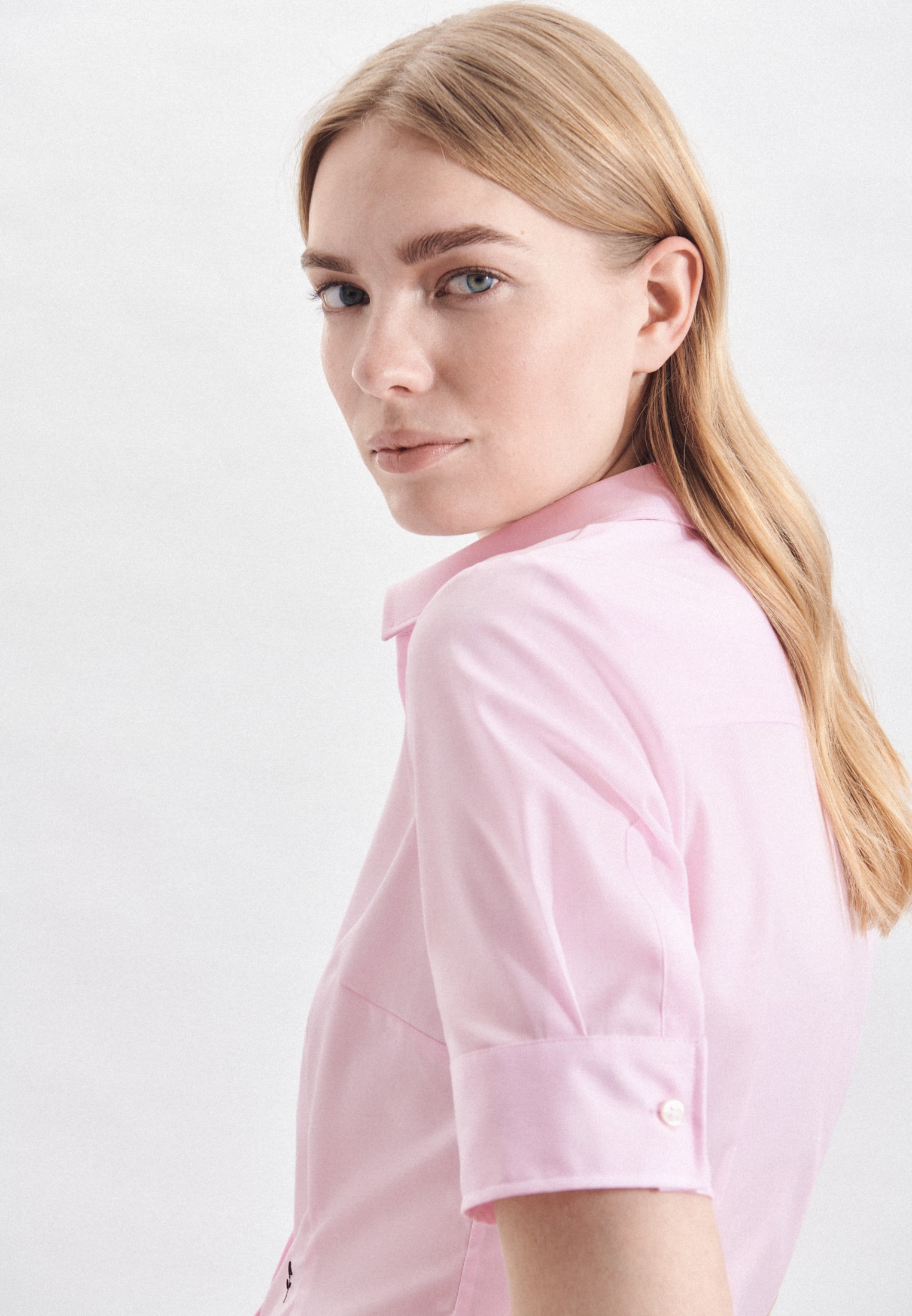 seidensticker Hemdbluse »Schwarze Rose«, Kurzarm Kragen Uni