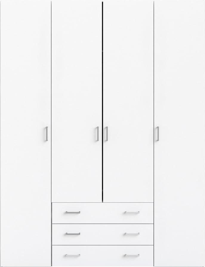Home affaire Kleiderschrank, Mit viel Stauraum, graue Stangengriffe, Gr. ca. 200,4 x 154 x 49,5 cm