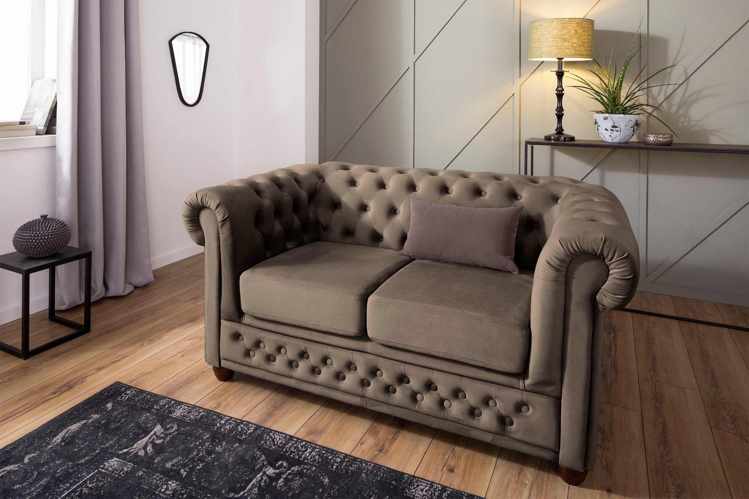 Home affaire Chesterfield-Sofa New Castle, mit hochwertiger Knopfheftung in günstig online kaufen